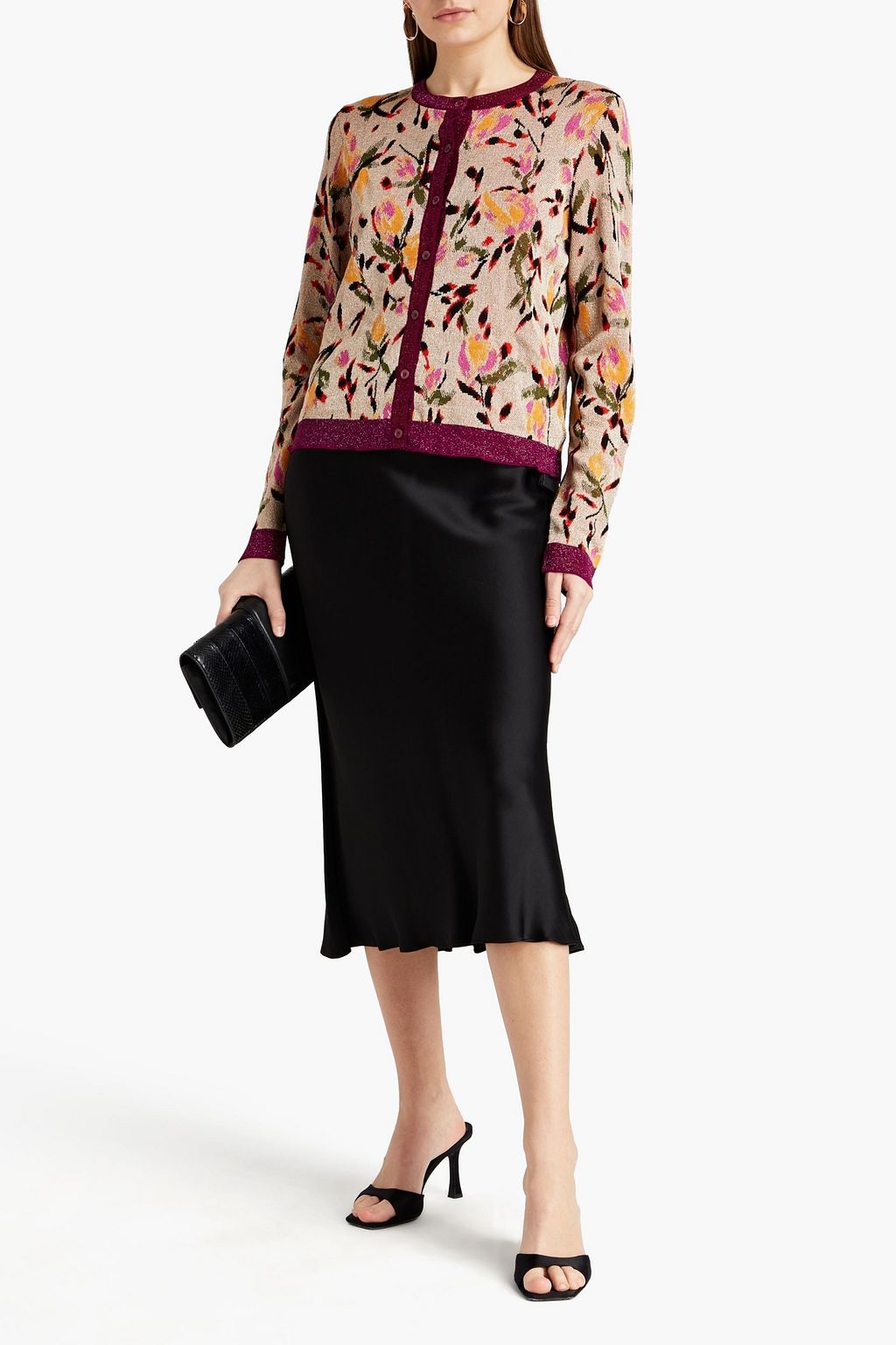MISSONI Metallic jacquard-knit wool-blend cardigan