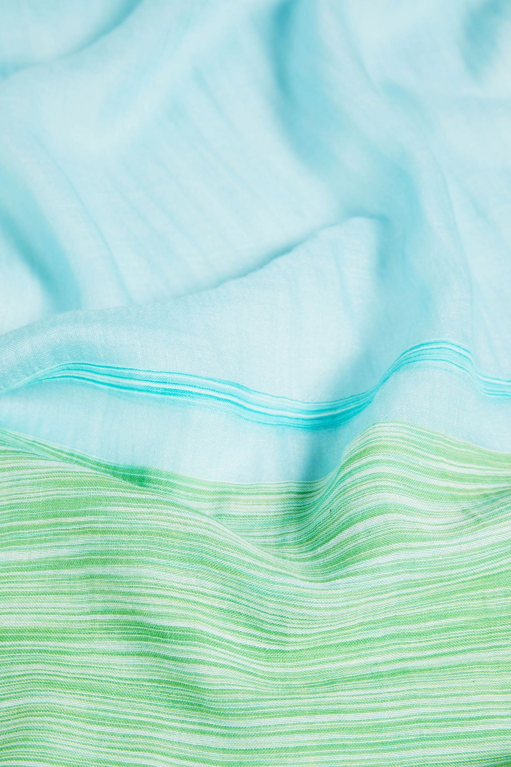 LORO PIANA Frayed striped cashmere and cotton-blend scarf