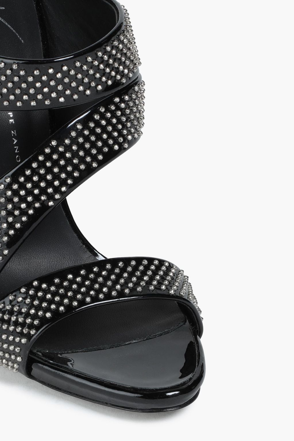 GIUSEPPE ZANOTTI Studded patent-leather mules