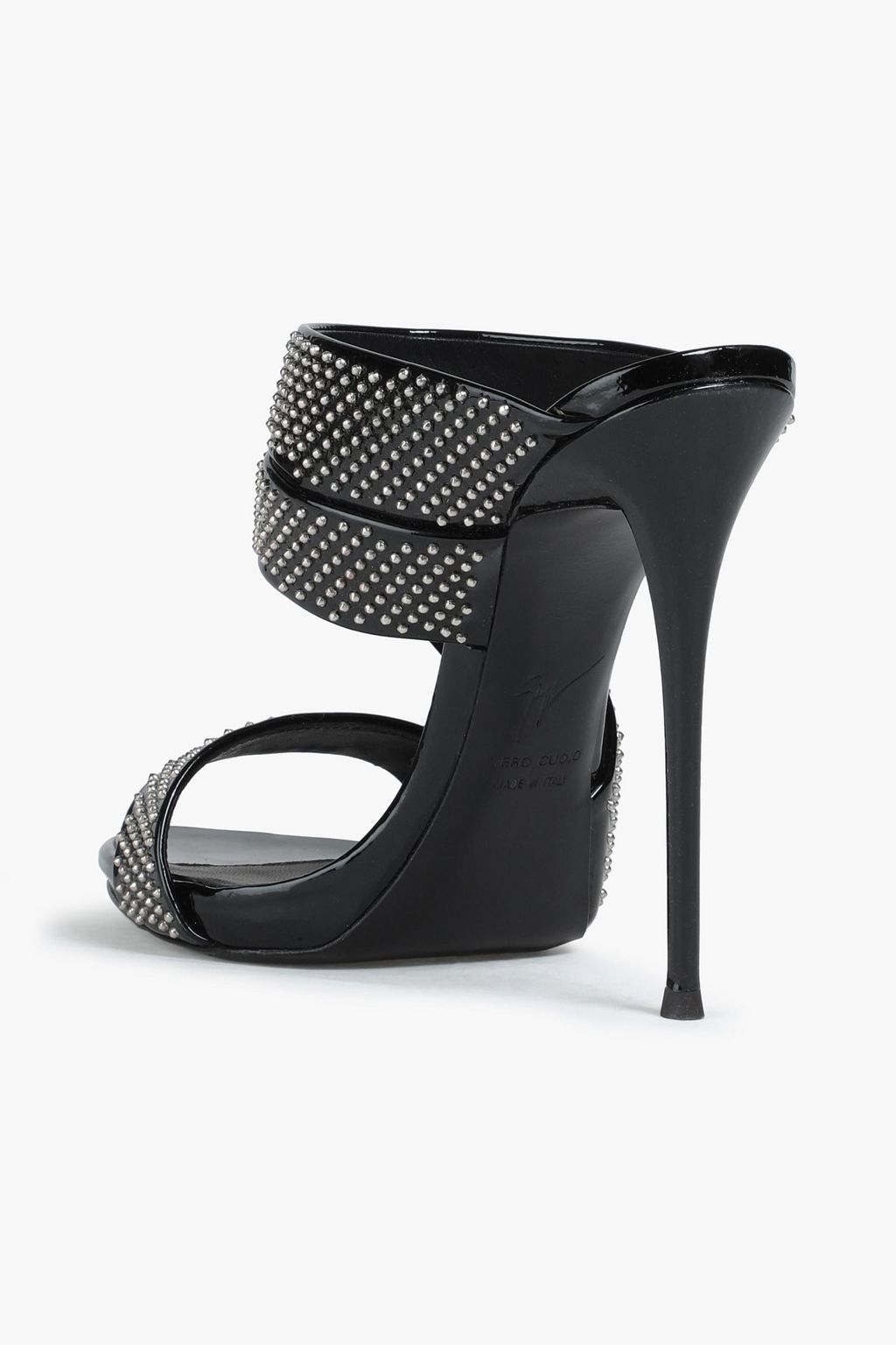 GIUSEPPE ZANOTTI Studded patent-leather mules