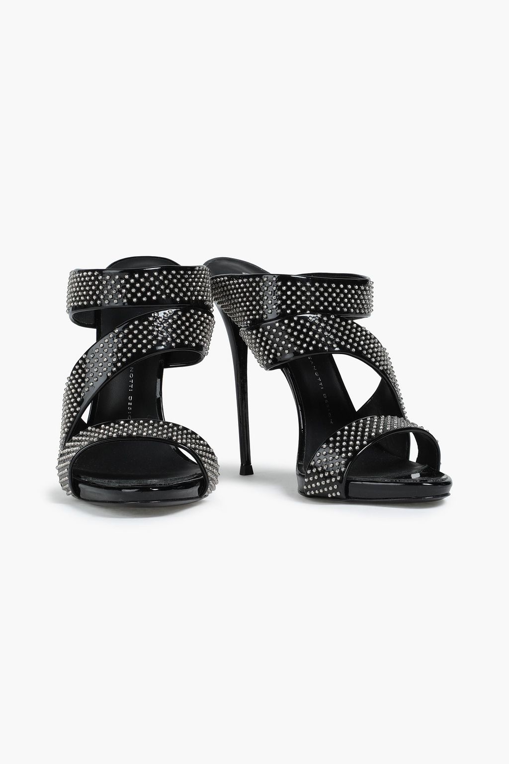 GIUSEPPE ZANOTTI Studded patent-leather mules