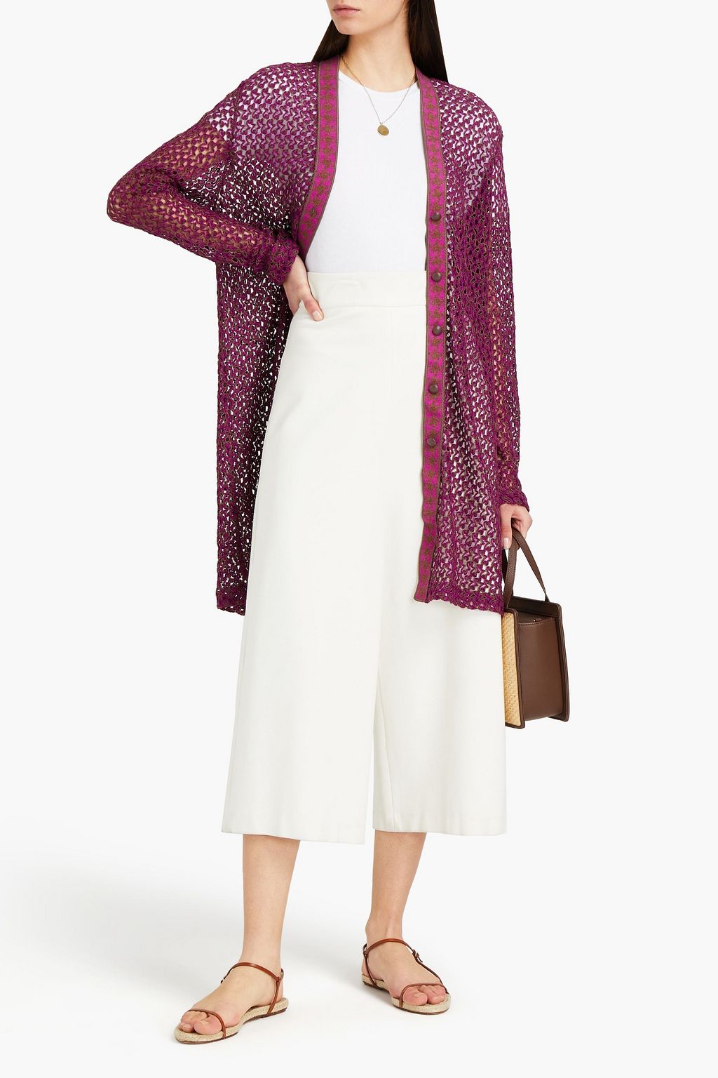 MISSONI Crochet-knit wool-blend cardigan