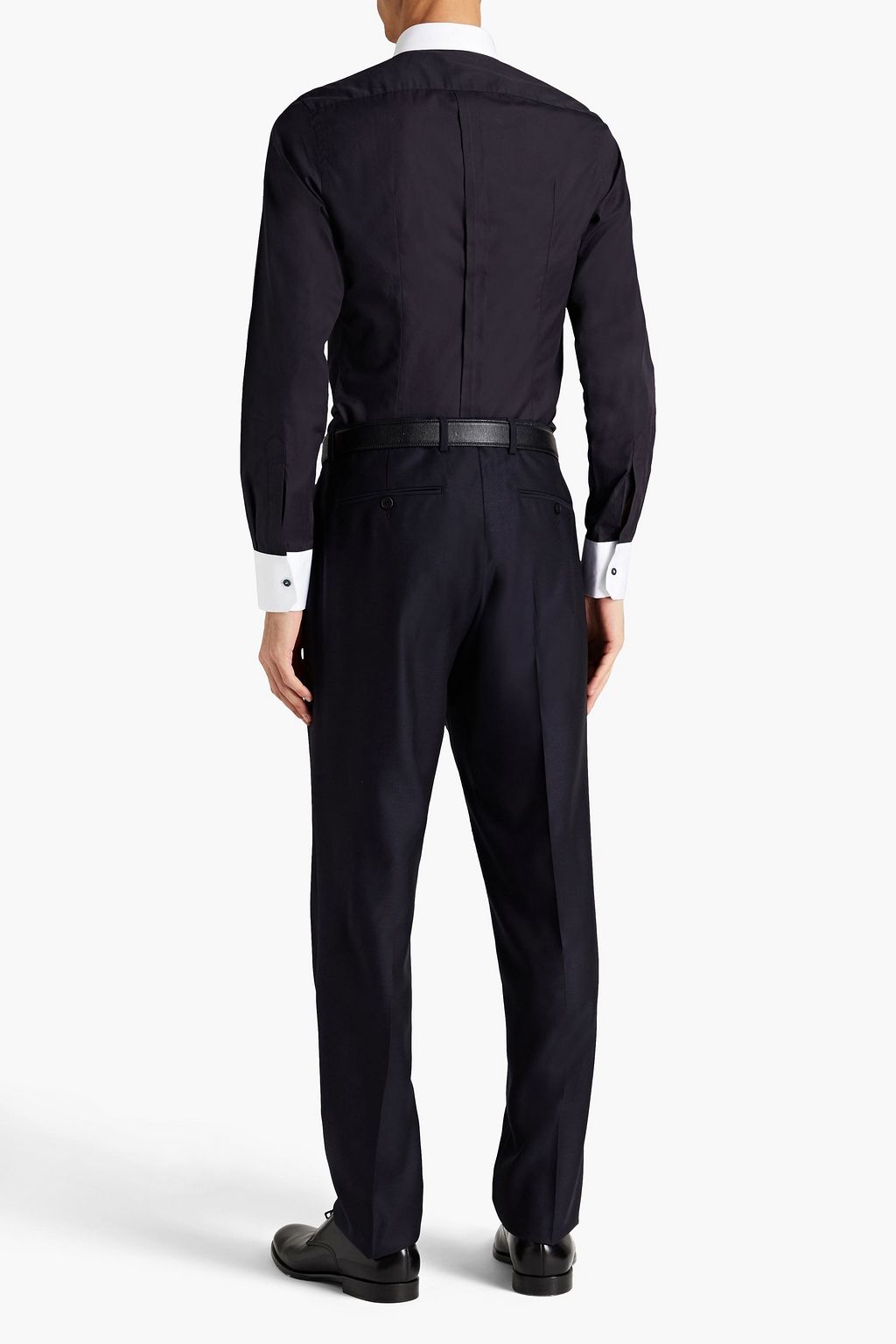 DOLCE & GABBANA Slim-fit two-tone cotton-poplin shirt