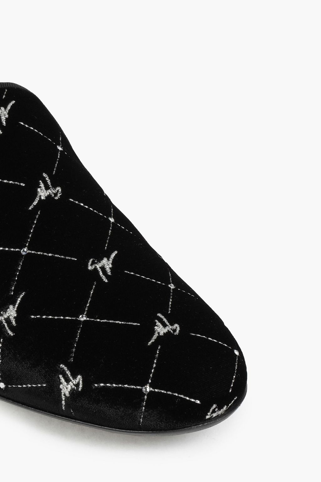 GIUSEPPE ZANOTTI Embellished velvet loafers
