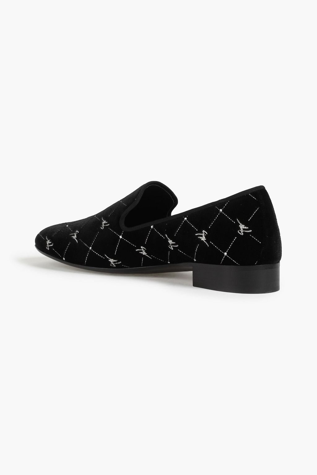 GIUSEPPE ZANOTTI Embellished velvet loafers