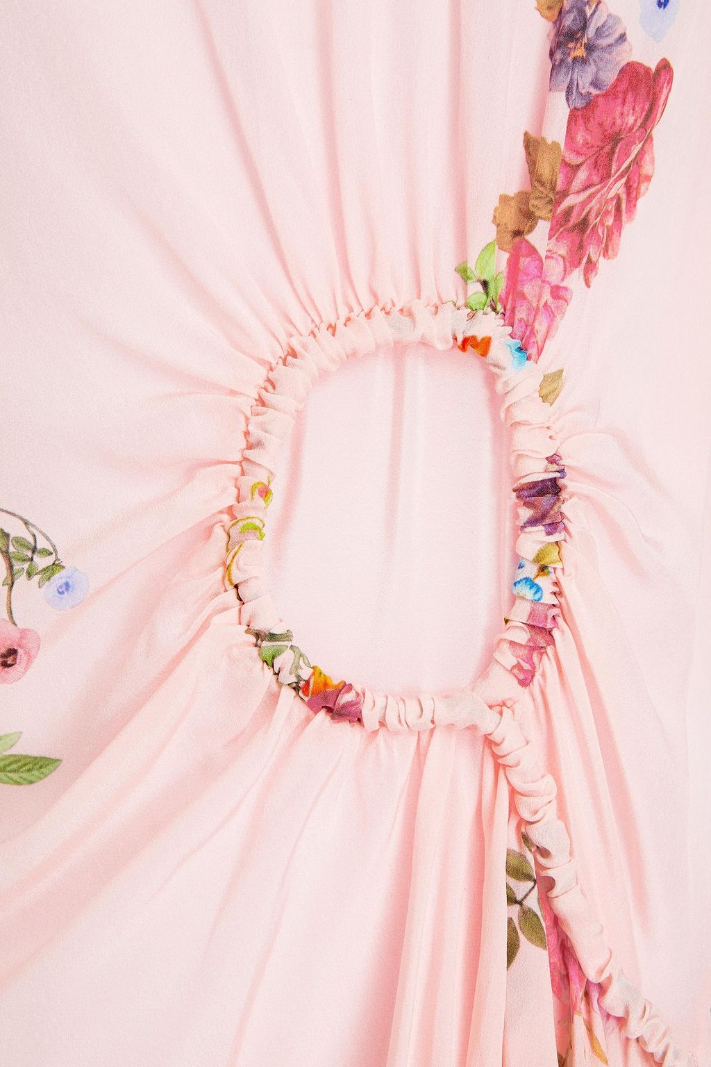 PREEN LINE Lilou shirred floral-print crepe de chine top
