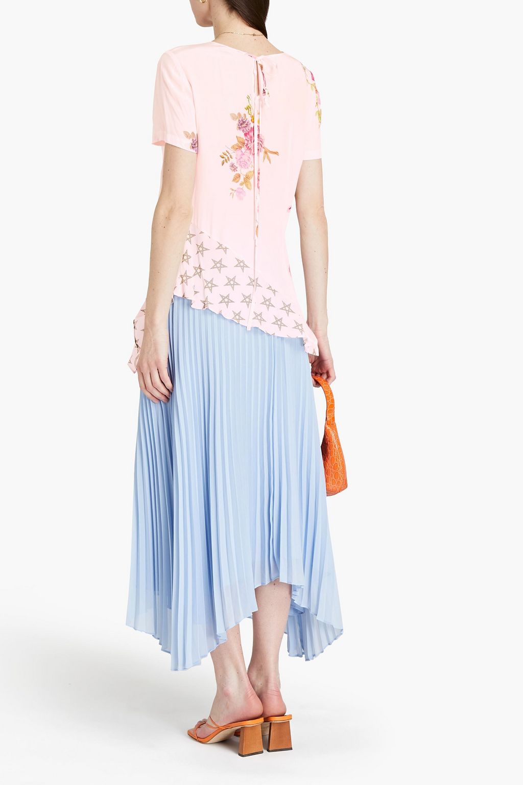 PREEN LINE Lilou shirred floral-print crepe de chine top