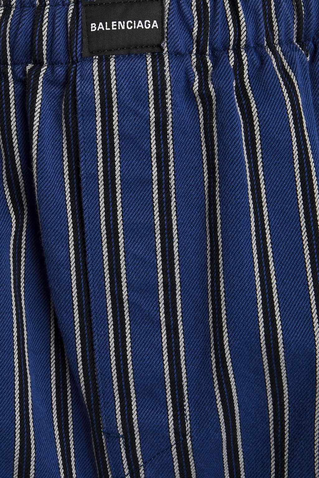 BALENCIAGA Striped cotton-jacquard track pants