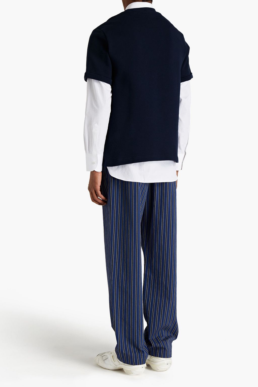 BALENCIAGA Striped cotton-jacquard track pants