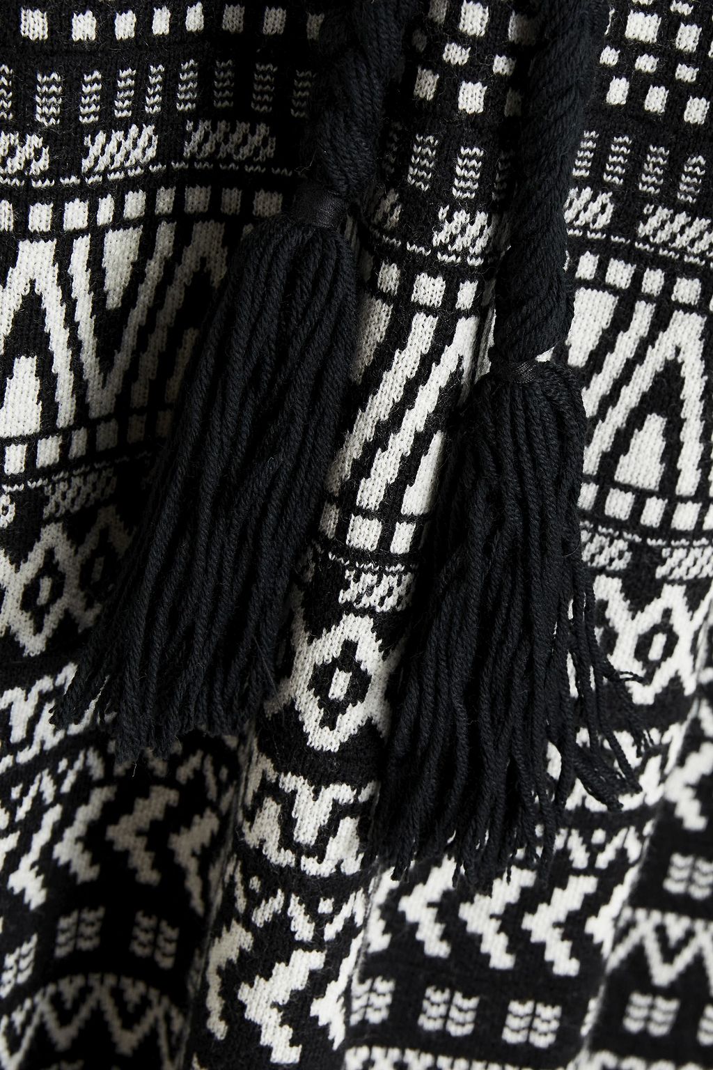 ALICE + OLIVIA Belted tasseled intarsia wool-blend midi dress