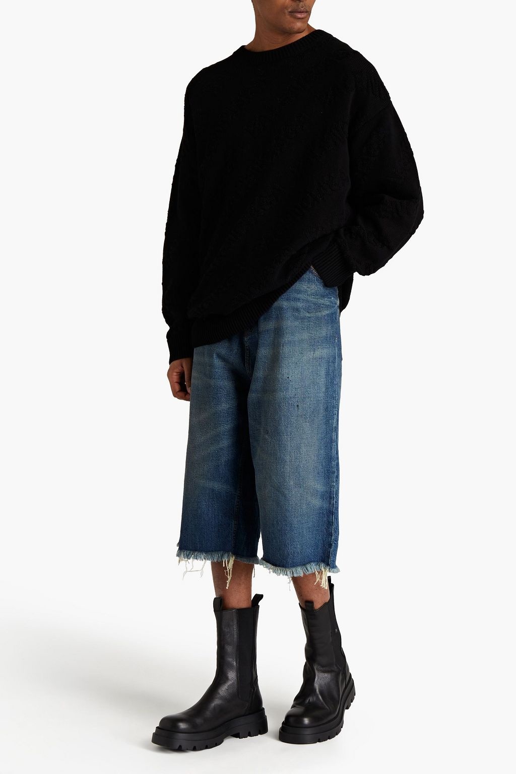 BALENCIAGA Whiskered denim shorts