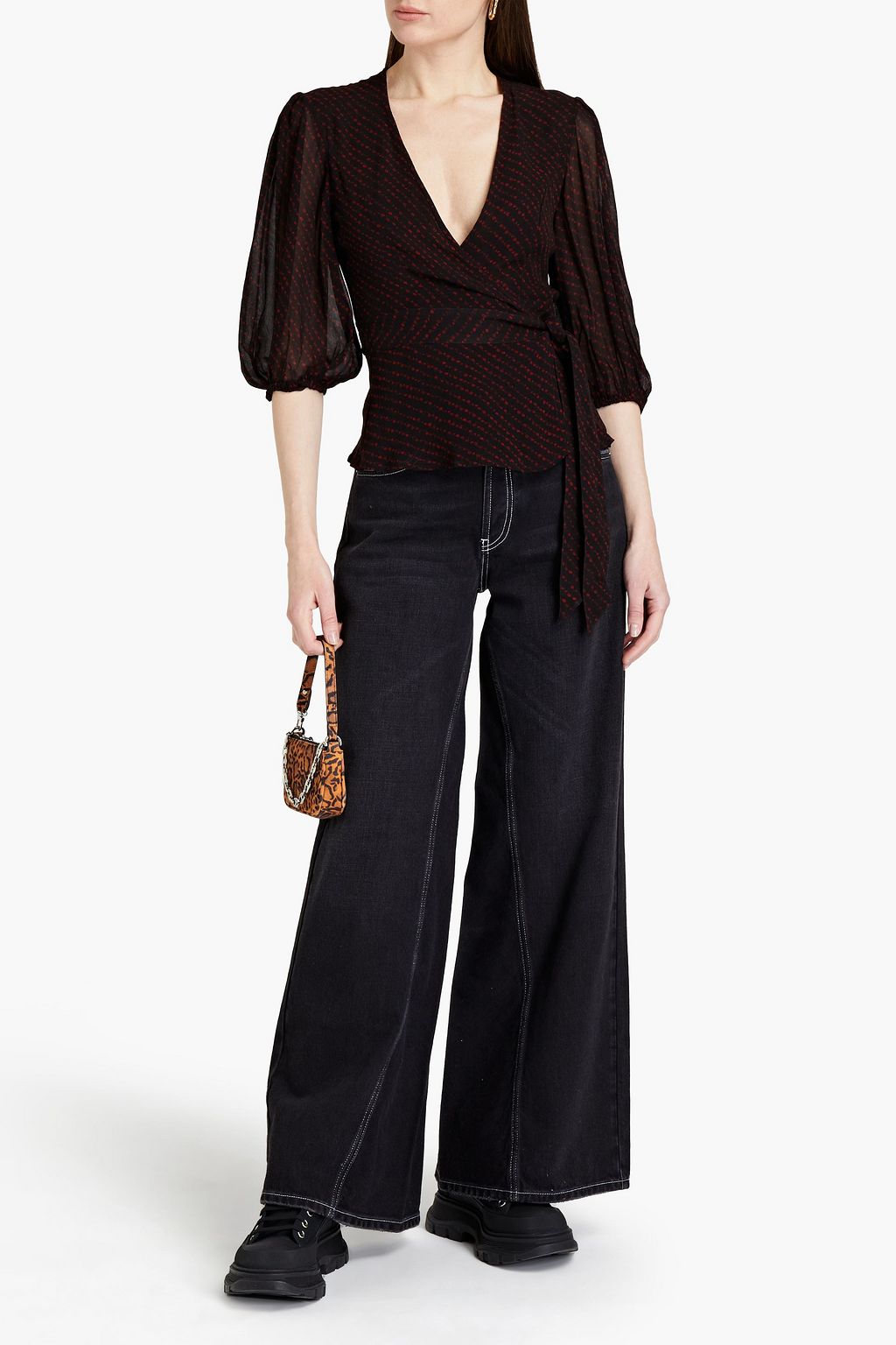GANNI High-rise wide-leg jeans
