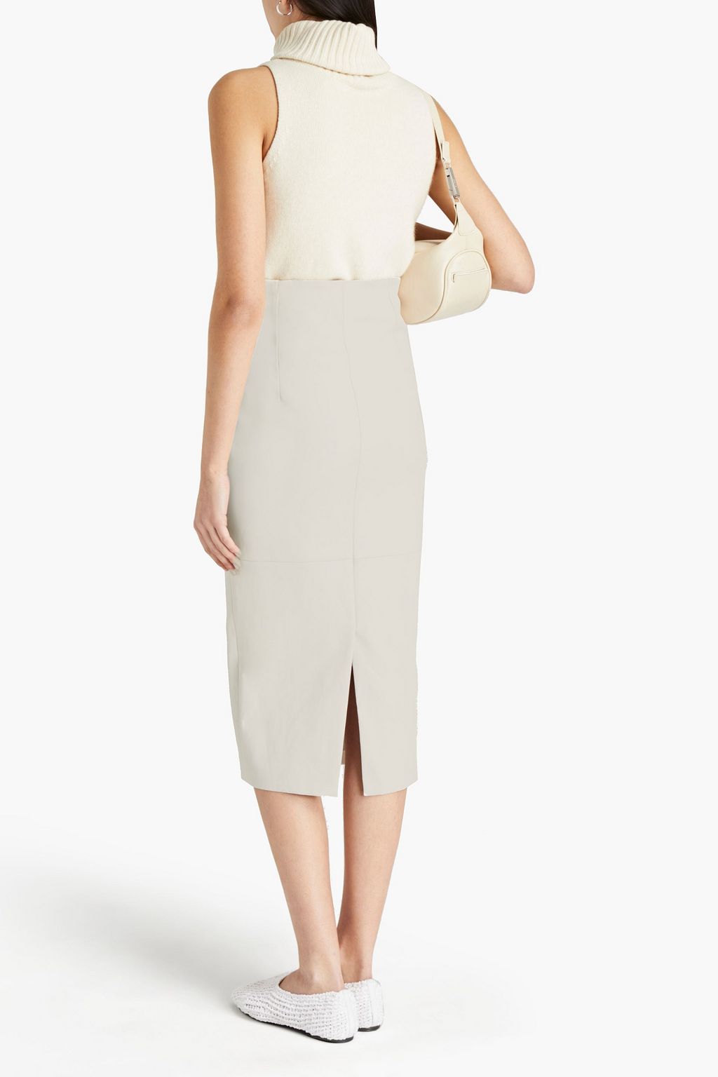 BRUNELLO CUCINELLI Leather midi pencil skirt