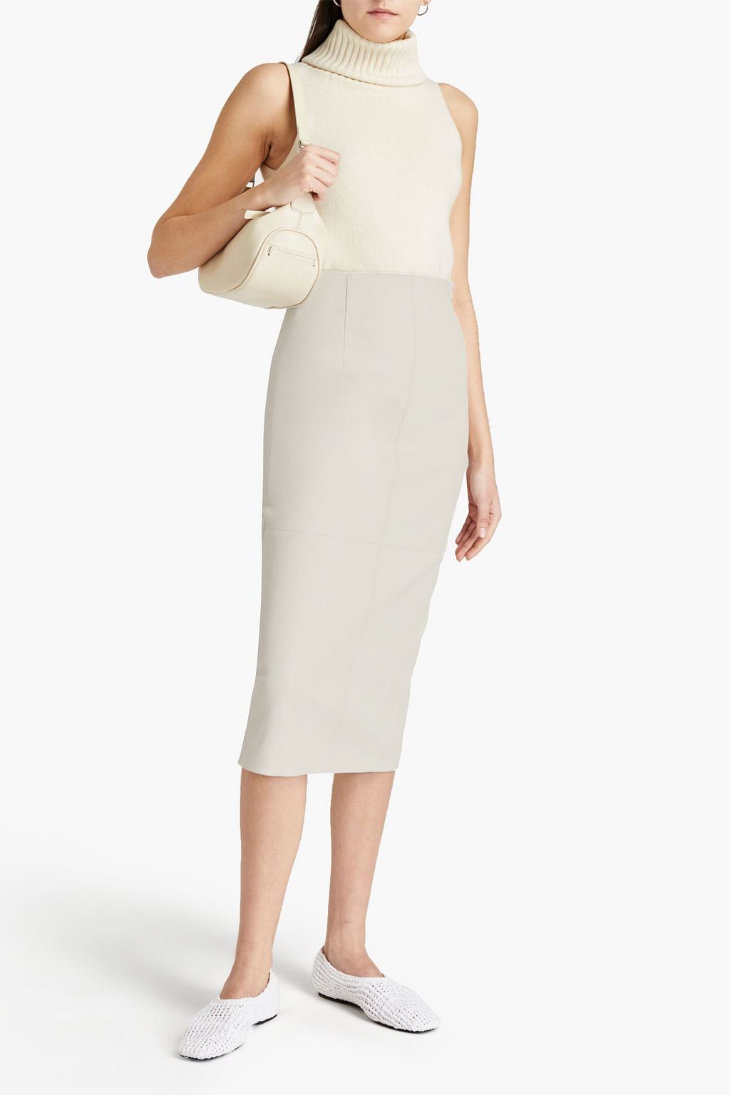 BRUNELLO CUCINELLI Leather midi pencil skirt