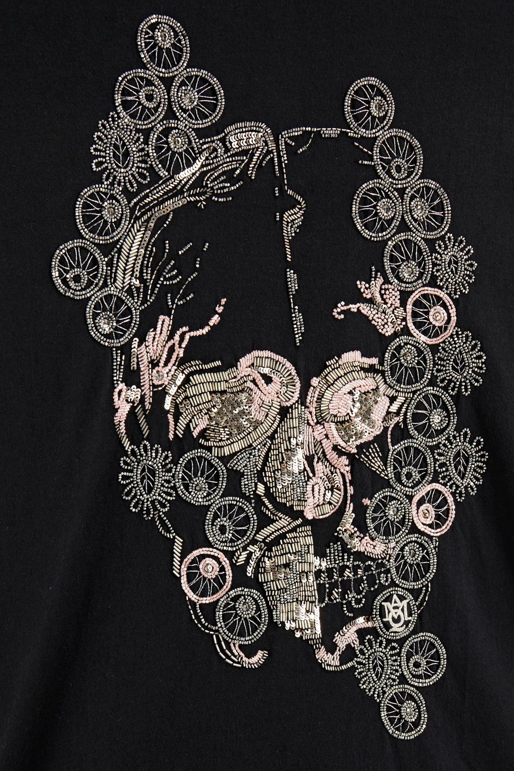 MCQUEEN Embellished cotton-jersey T-shirt