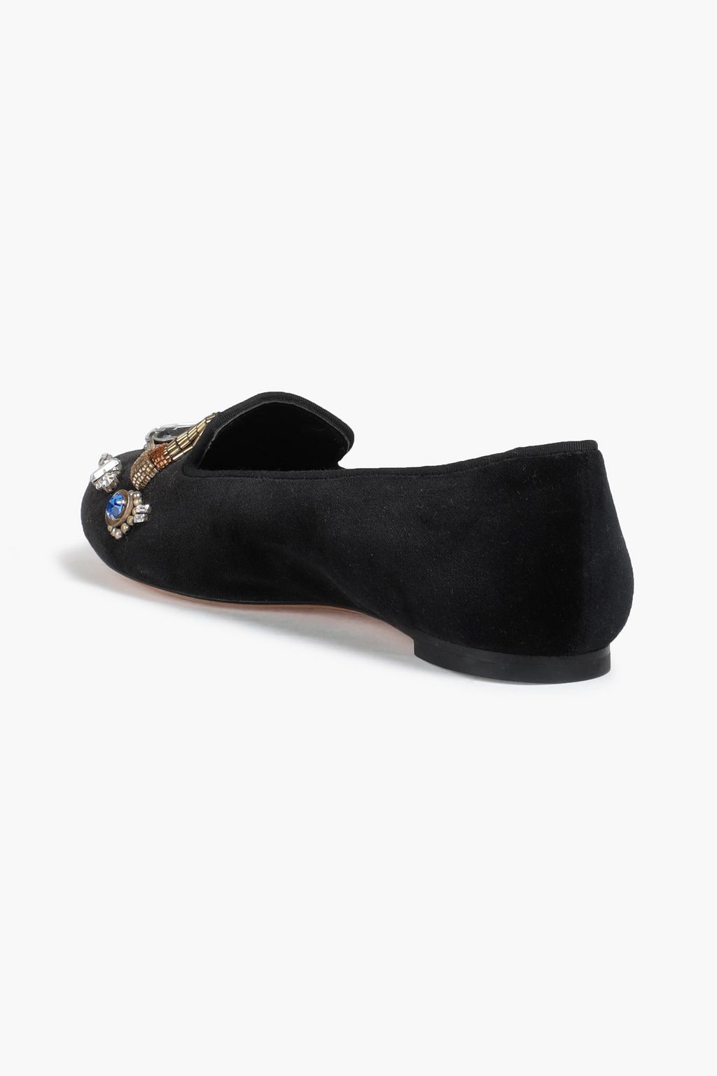MCQUEEN Embellished velvet ballet flats