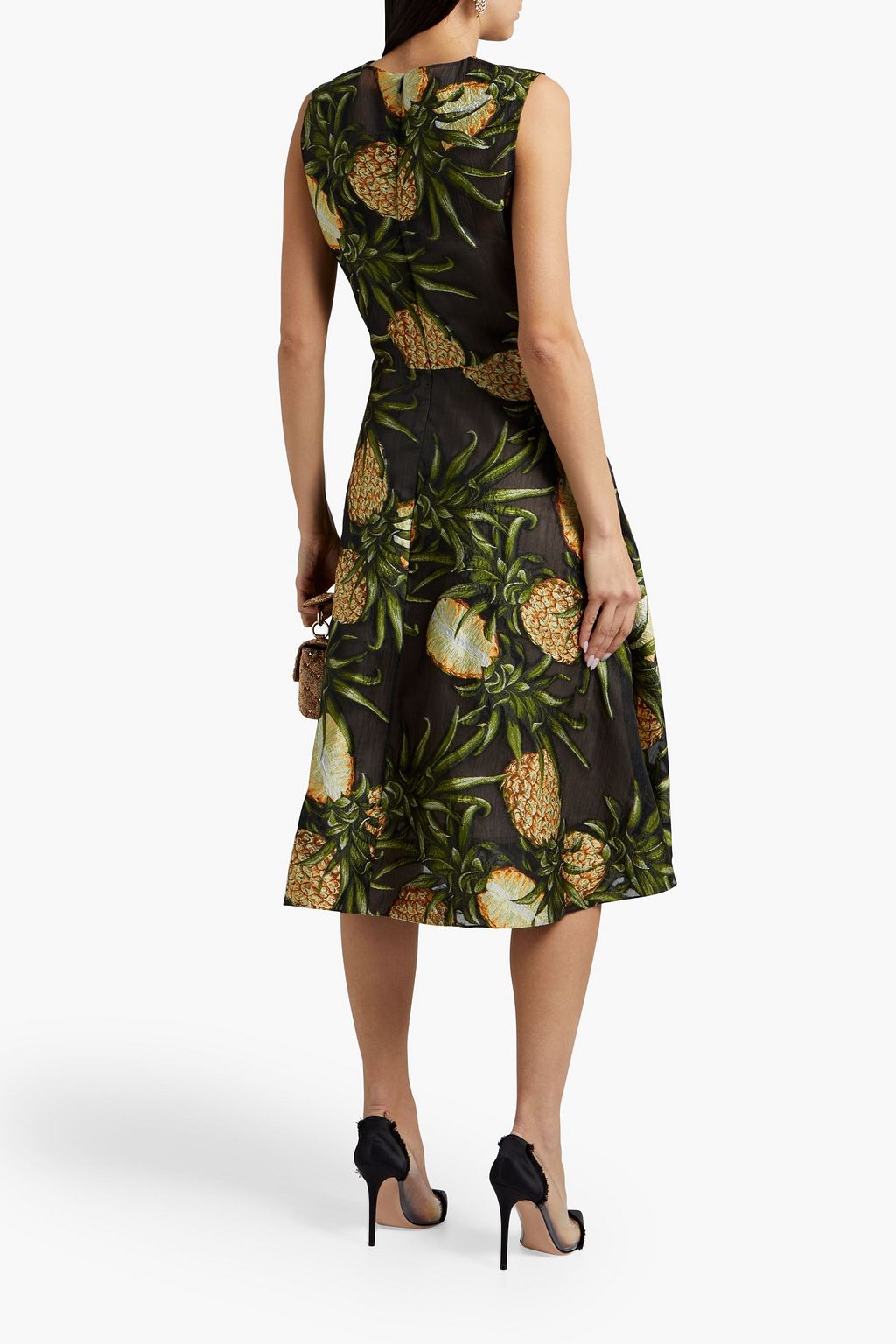 OSCAR DE LA RENTA Flared organza-jacquard dress