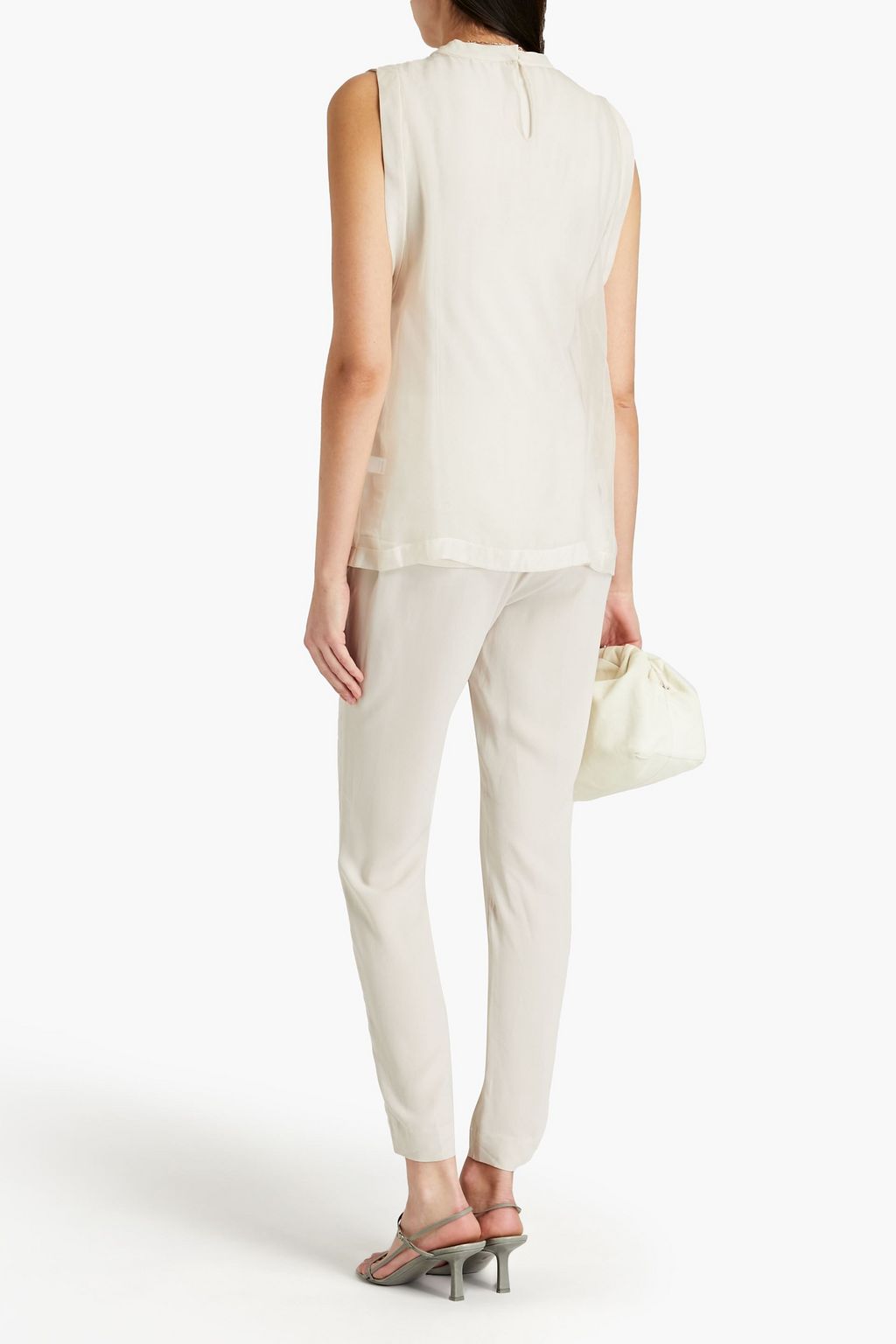 BRUNELLO CUCINELLI Silk-crepe tapered pants