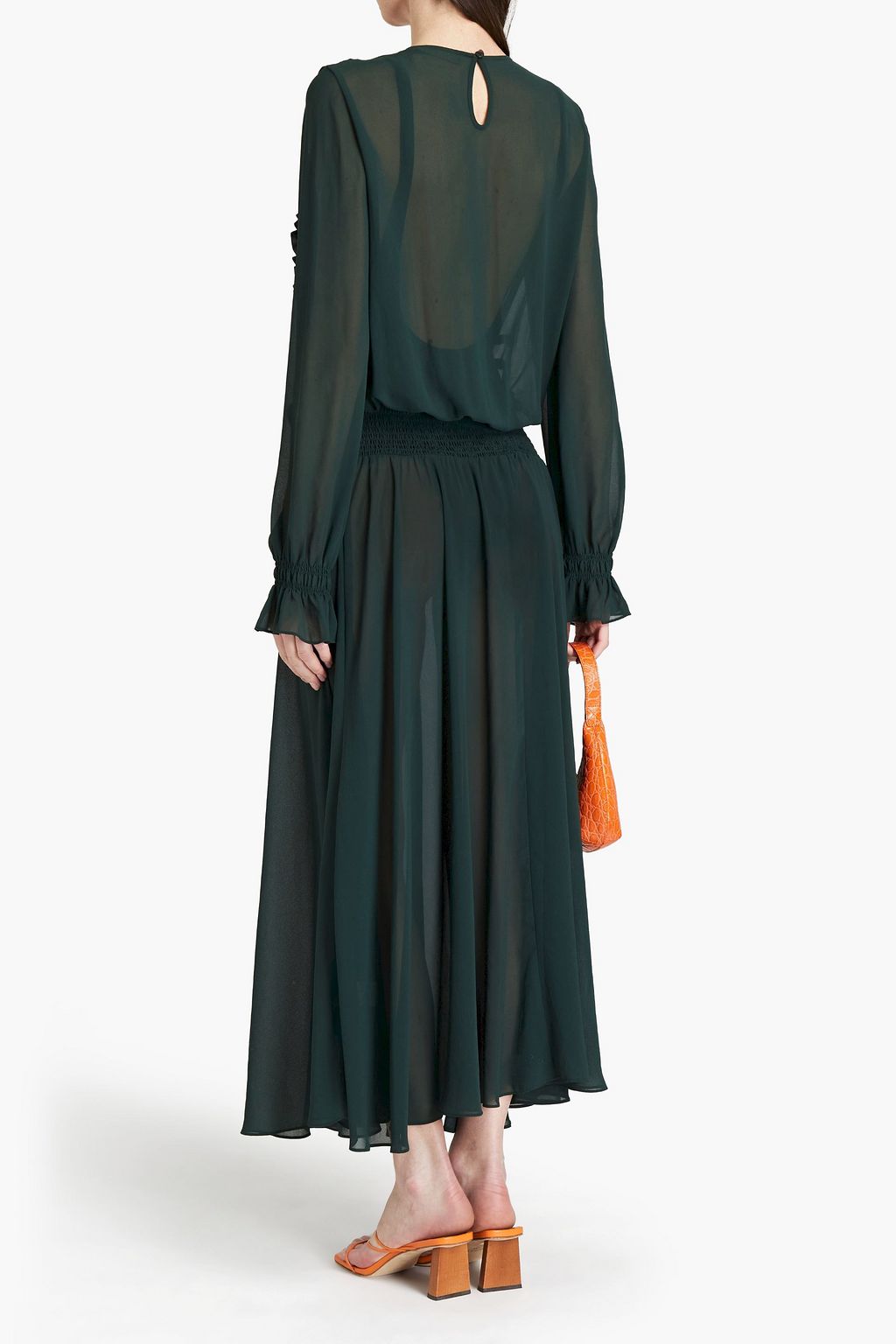 PREEN LINE Asymmetric tie-front floral-print georgette maxi dress