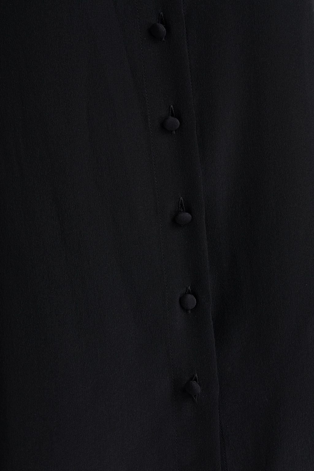 MCQUEEN Pleated silk crepe de chine shirt