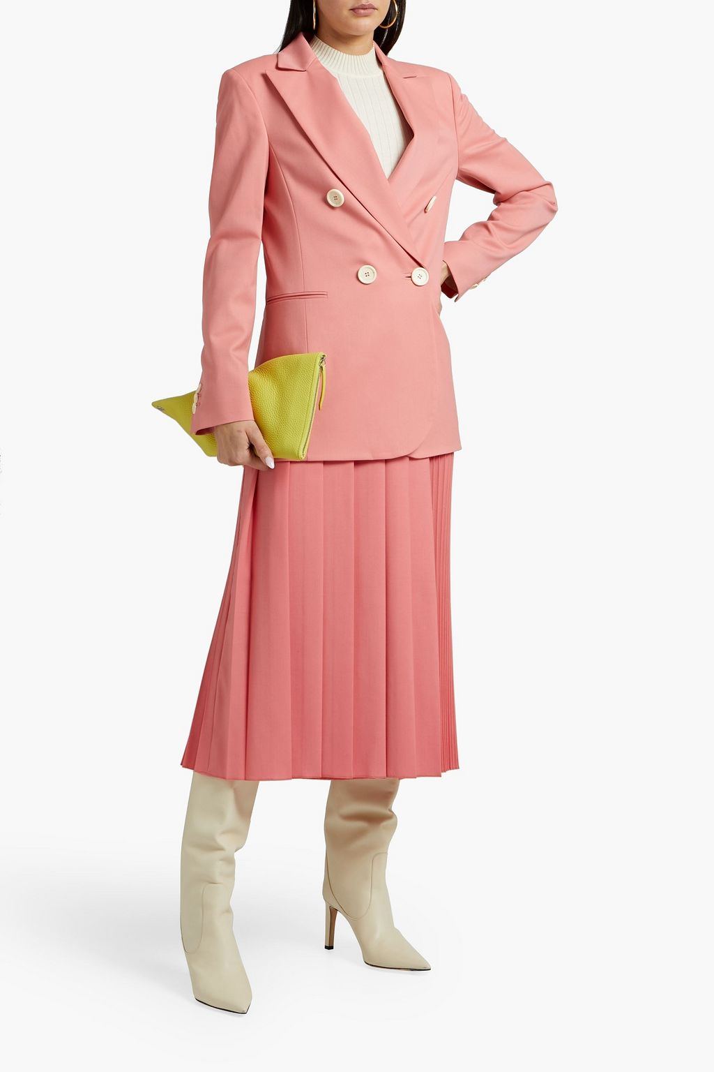 OSCAR DE LA RENTA Double-breasted wool-twill blazer