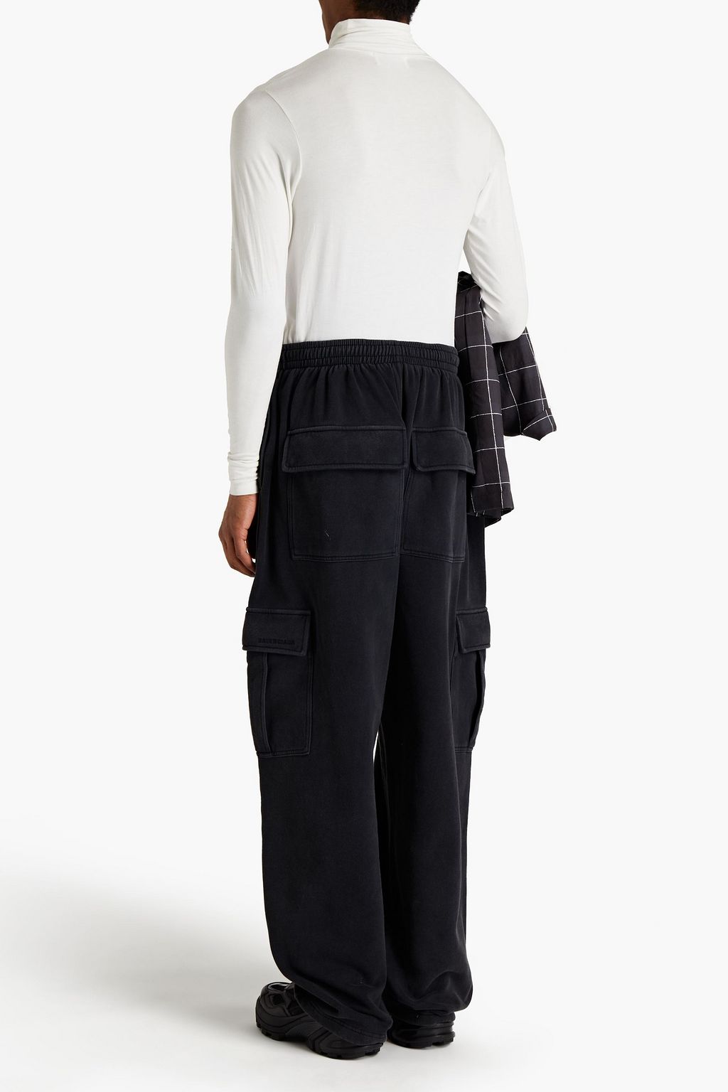 BALENCIAGA Logo-embroidered cotton-fleece sweatpants