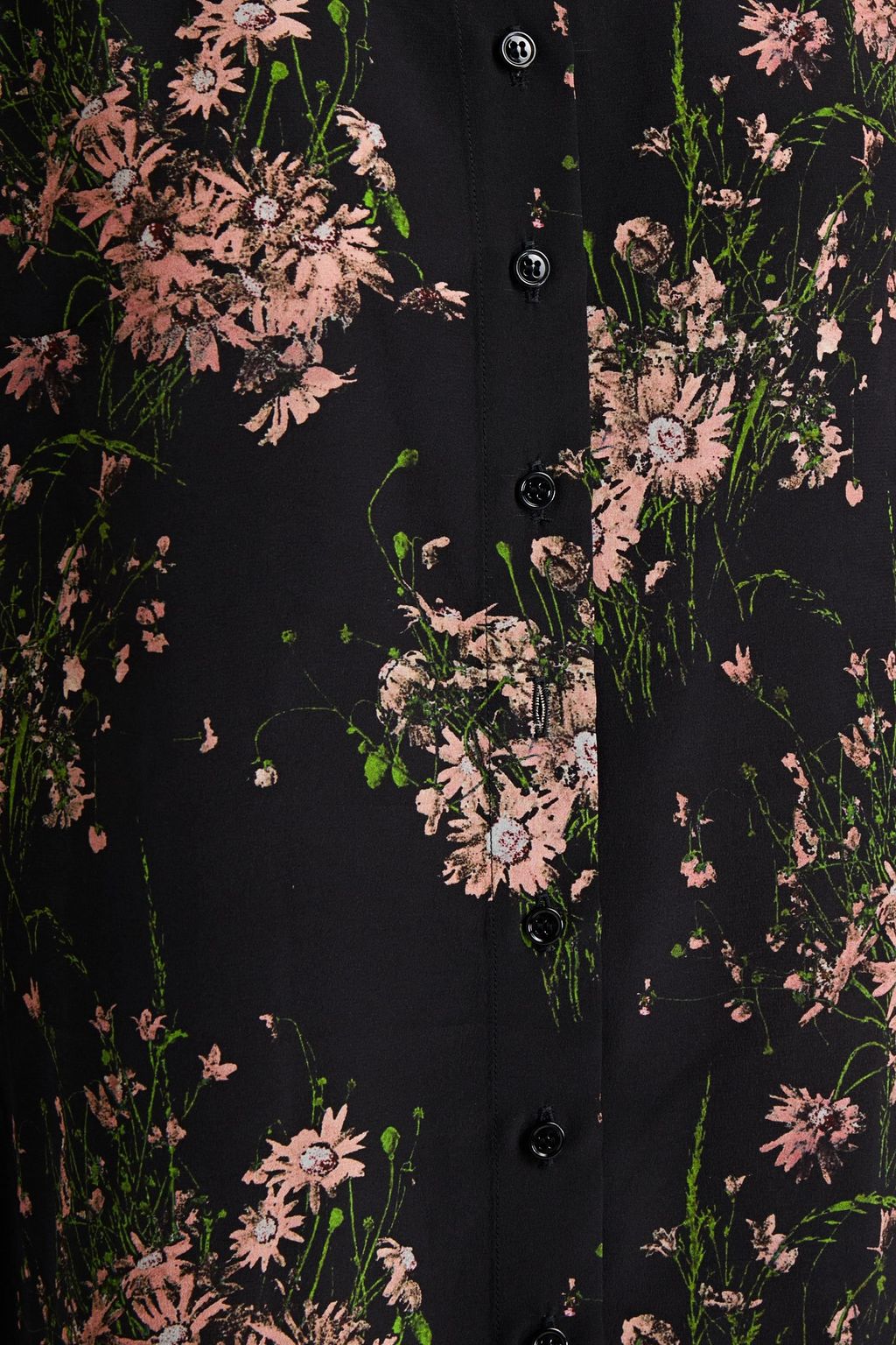 MCQUEEN Floral-print silk crepe de chine shirt