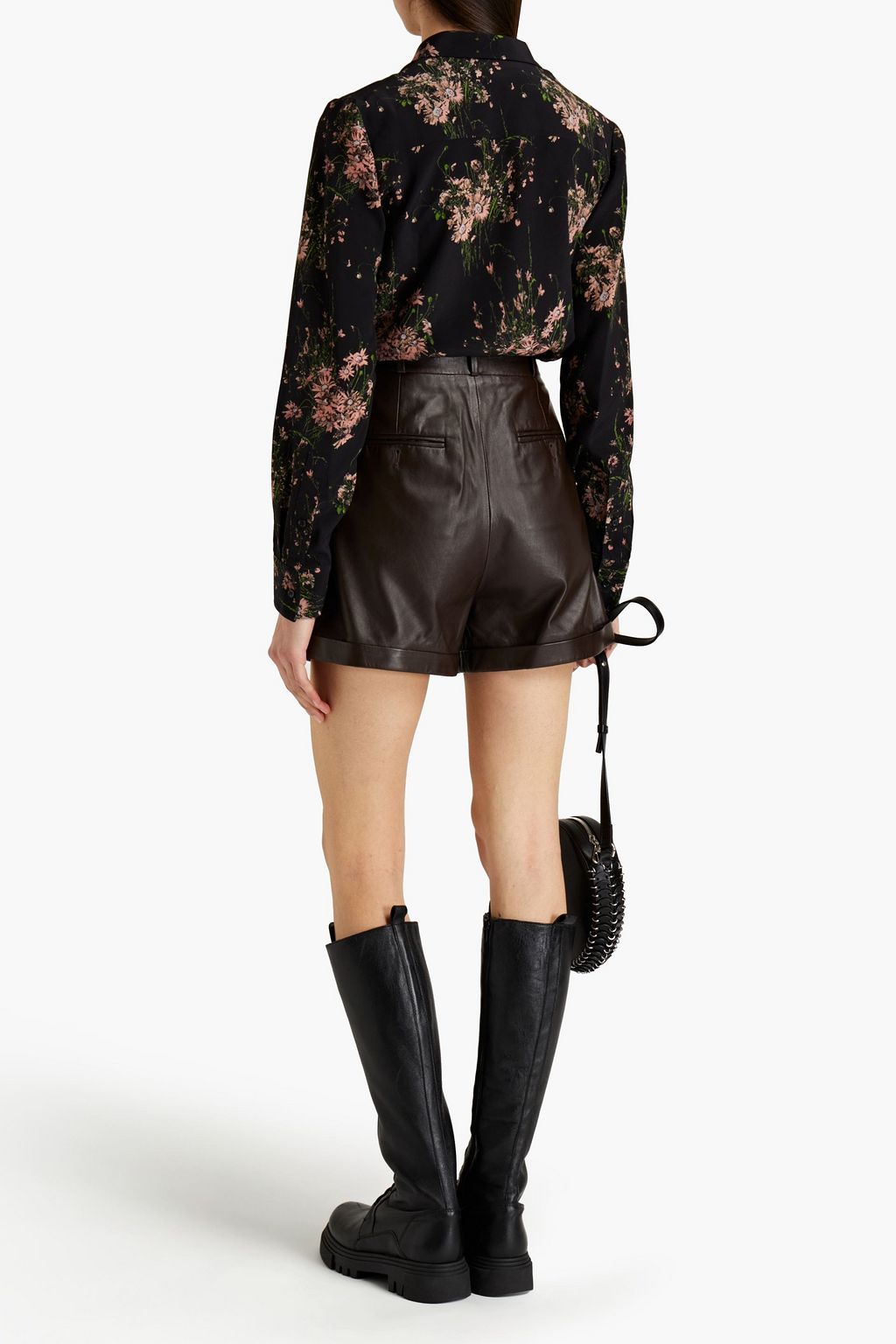 MCQUEEN Floral-print silk crepe de chine shirt