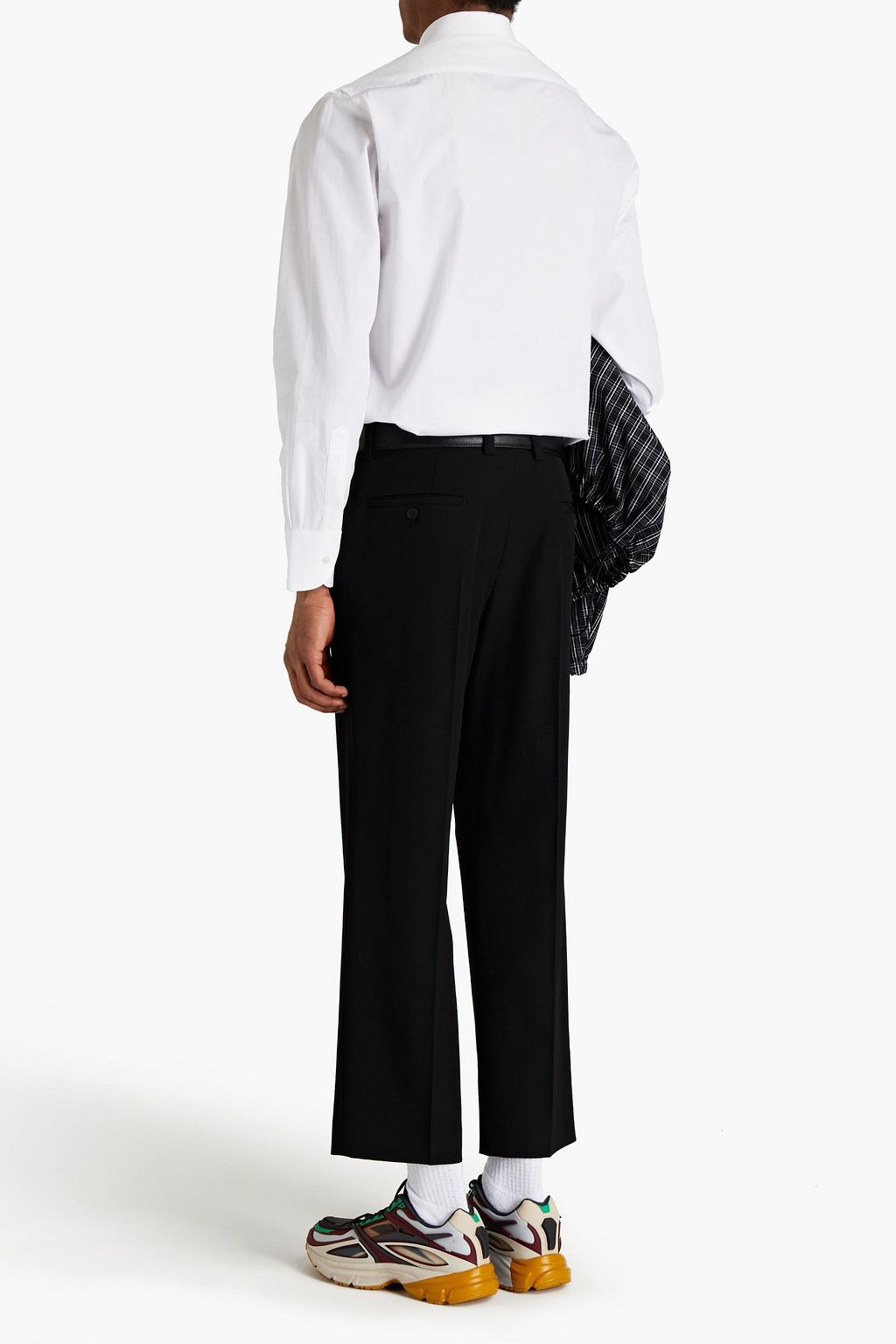 BALENCIAGA Cropped logo-embroidered wool-twill chinos