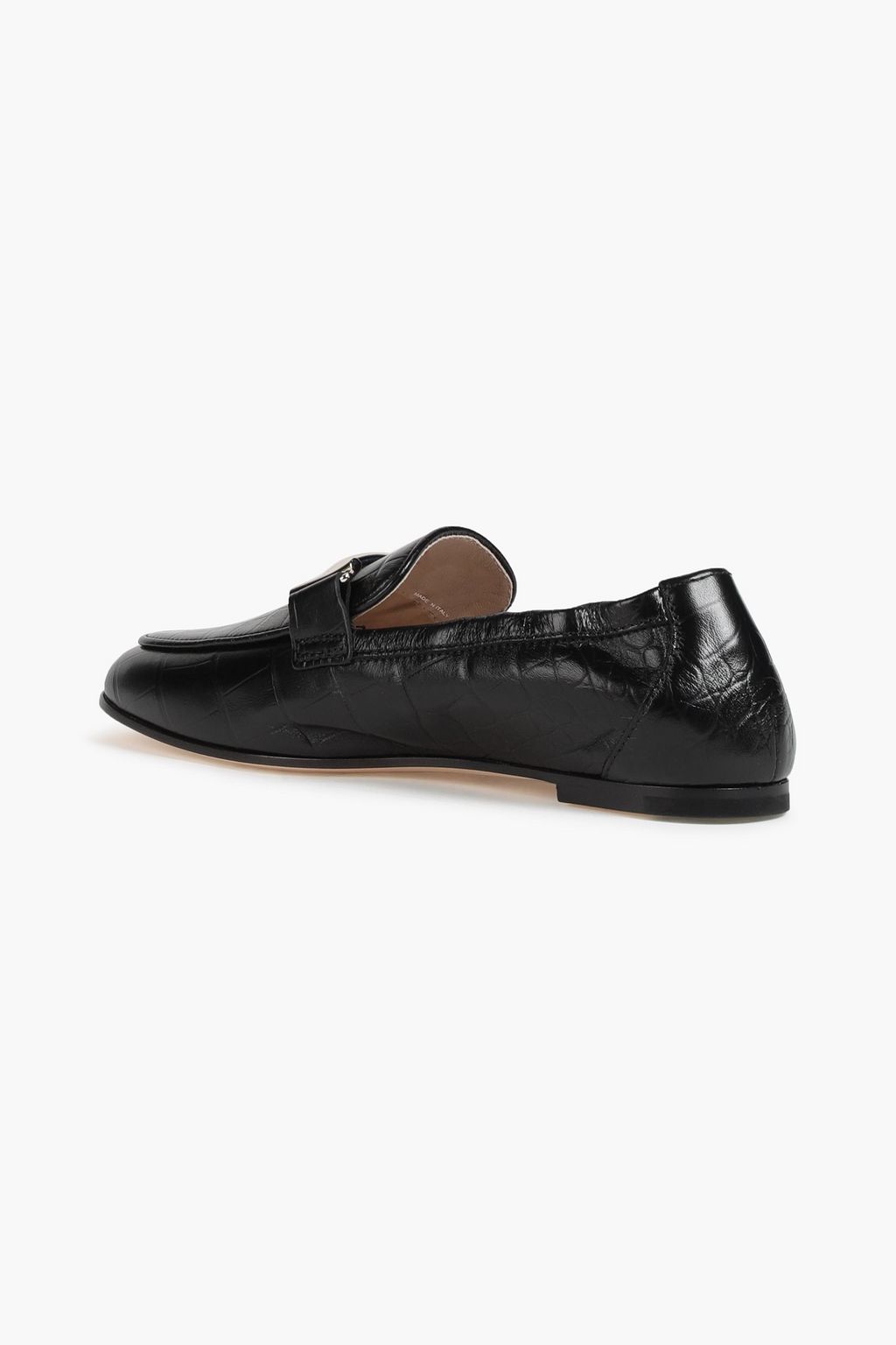 TOD'S Double T croc-effect leather loafers