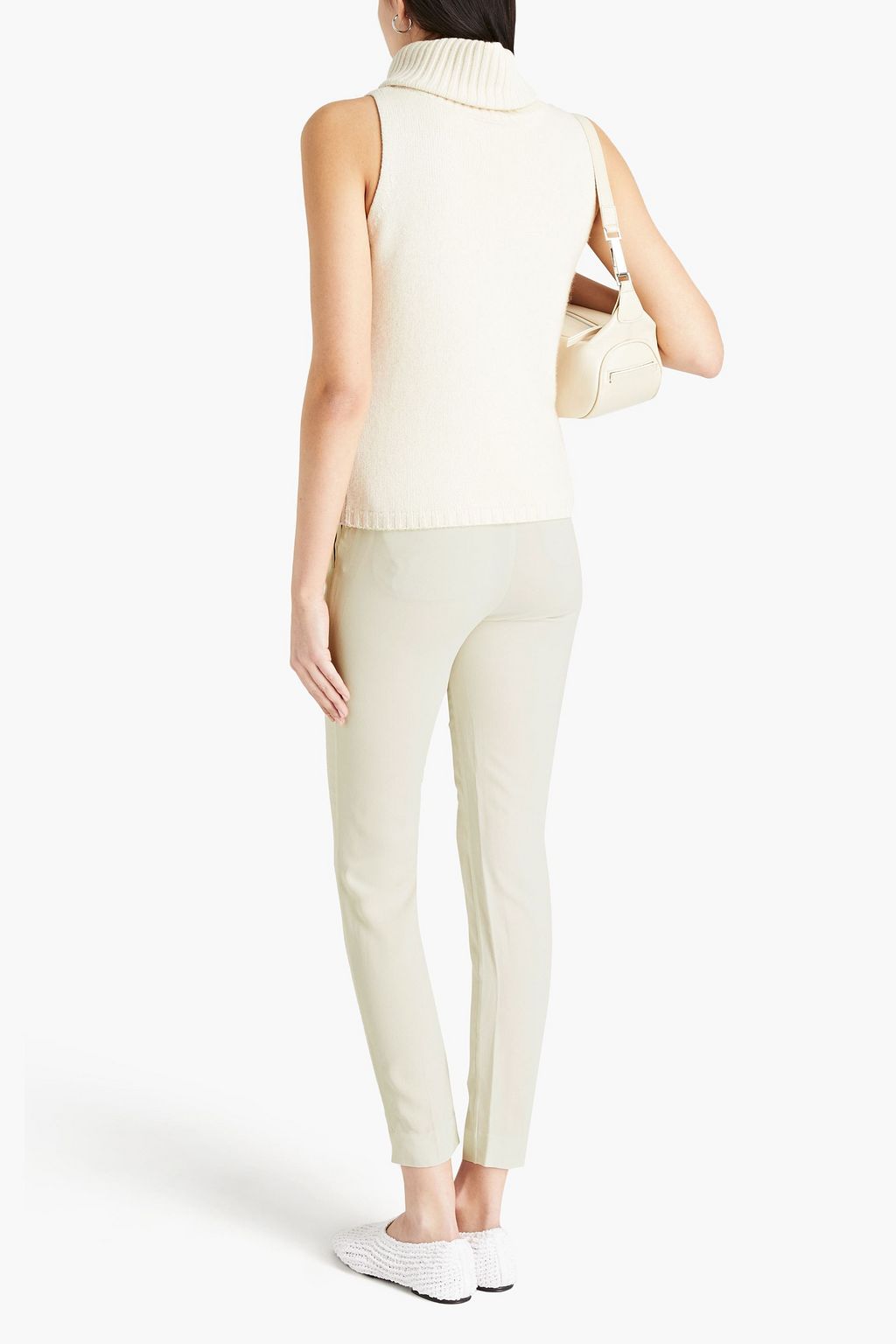 BRUNELLO CUCINELLI Bead-embellished silk-crepe tapered pants