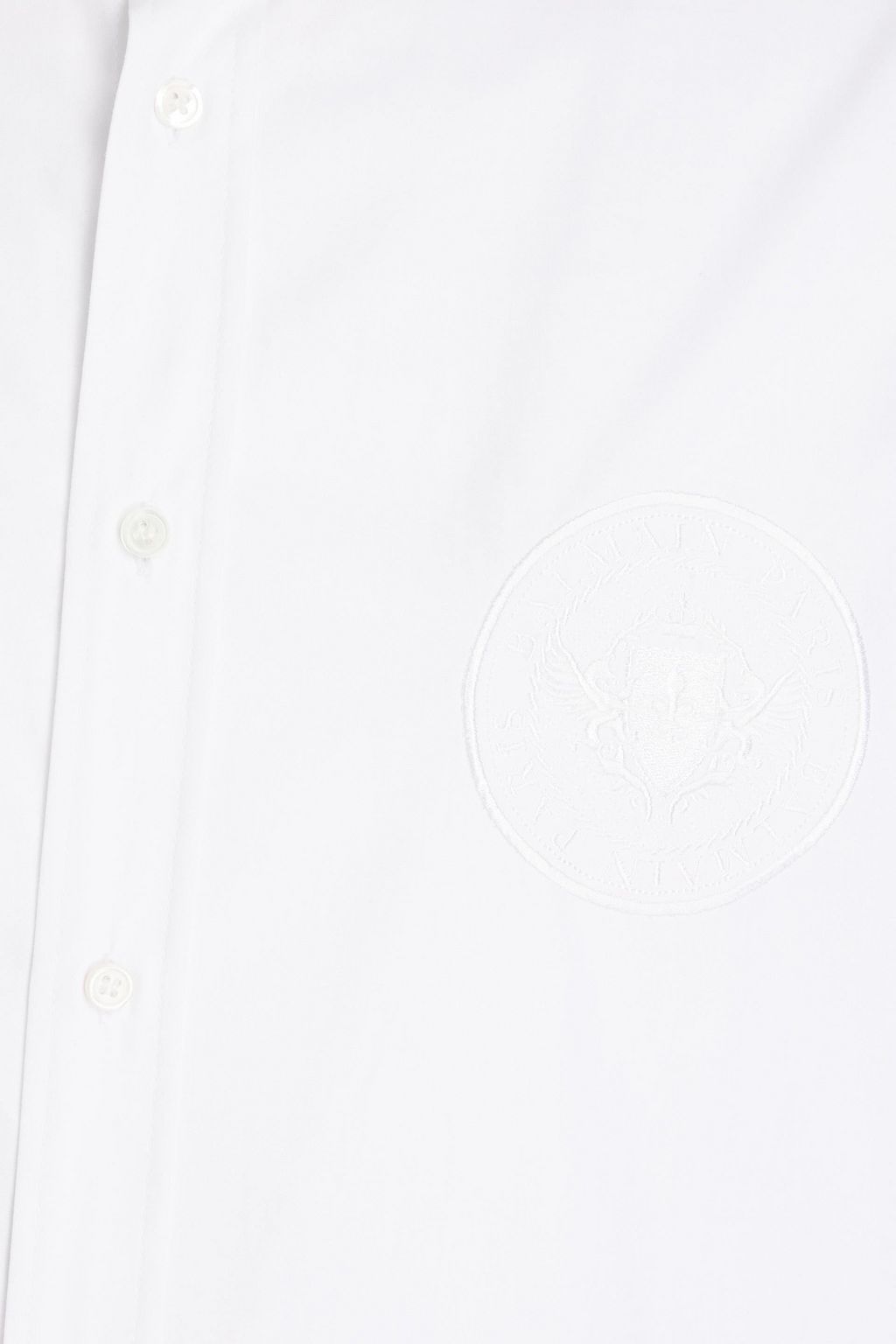 BALMAIN Hemd aus Baumwollpopeline mit Logostickerei