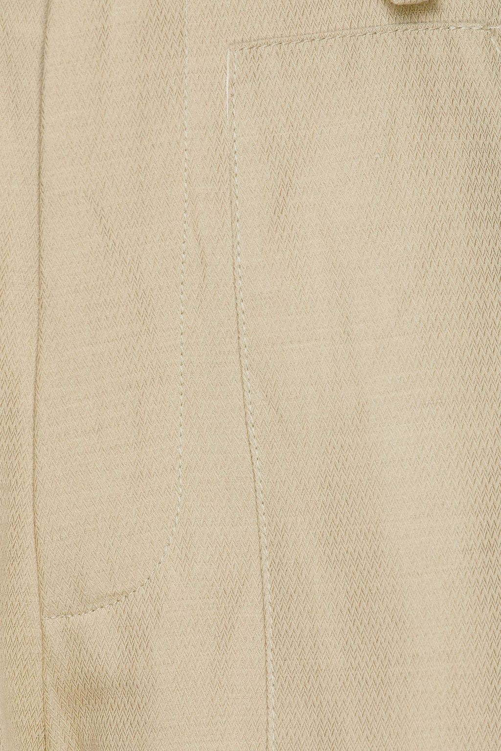 CHLOÉ Satin twill-paneled cotton and linen-blend jacquard wide-leg pants