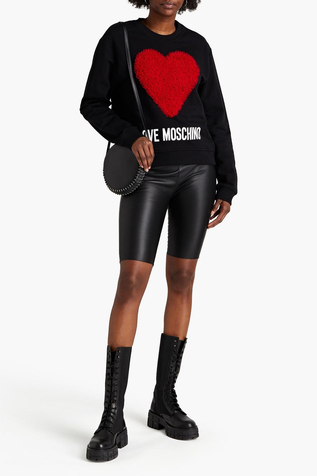 LOVE MOSCHINO Printed French cotton-terry sweatshirt
