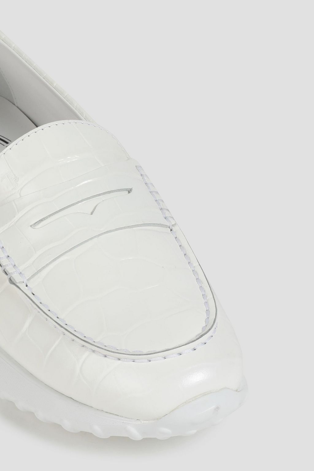 TOD'S Croc-effect leather loafers