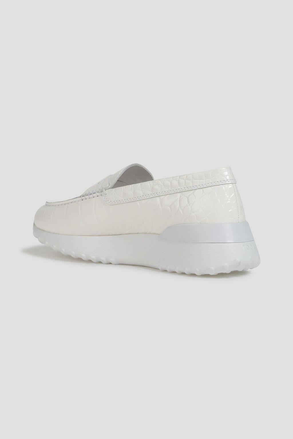 TOD'S Croc-effect leather loafers