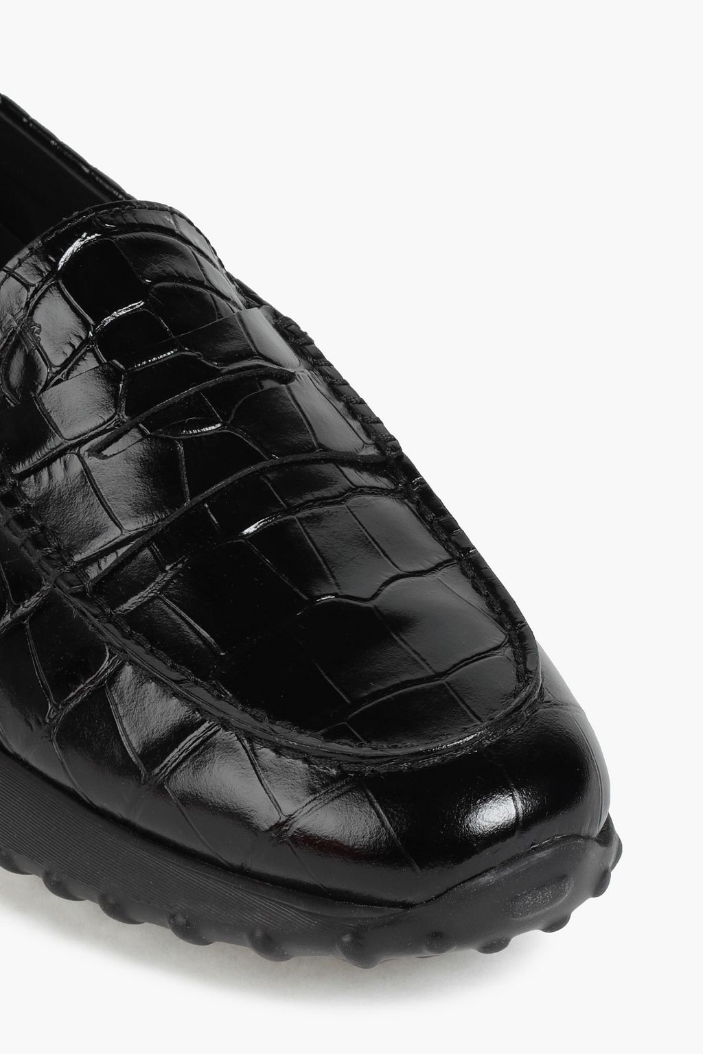 TOD'S Croc-effect leather loafers