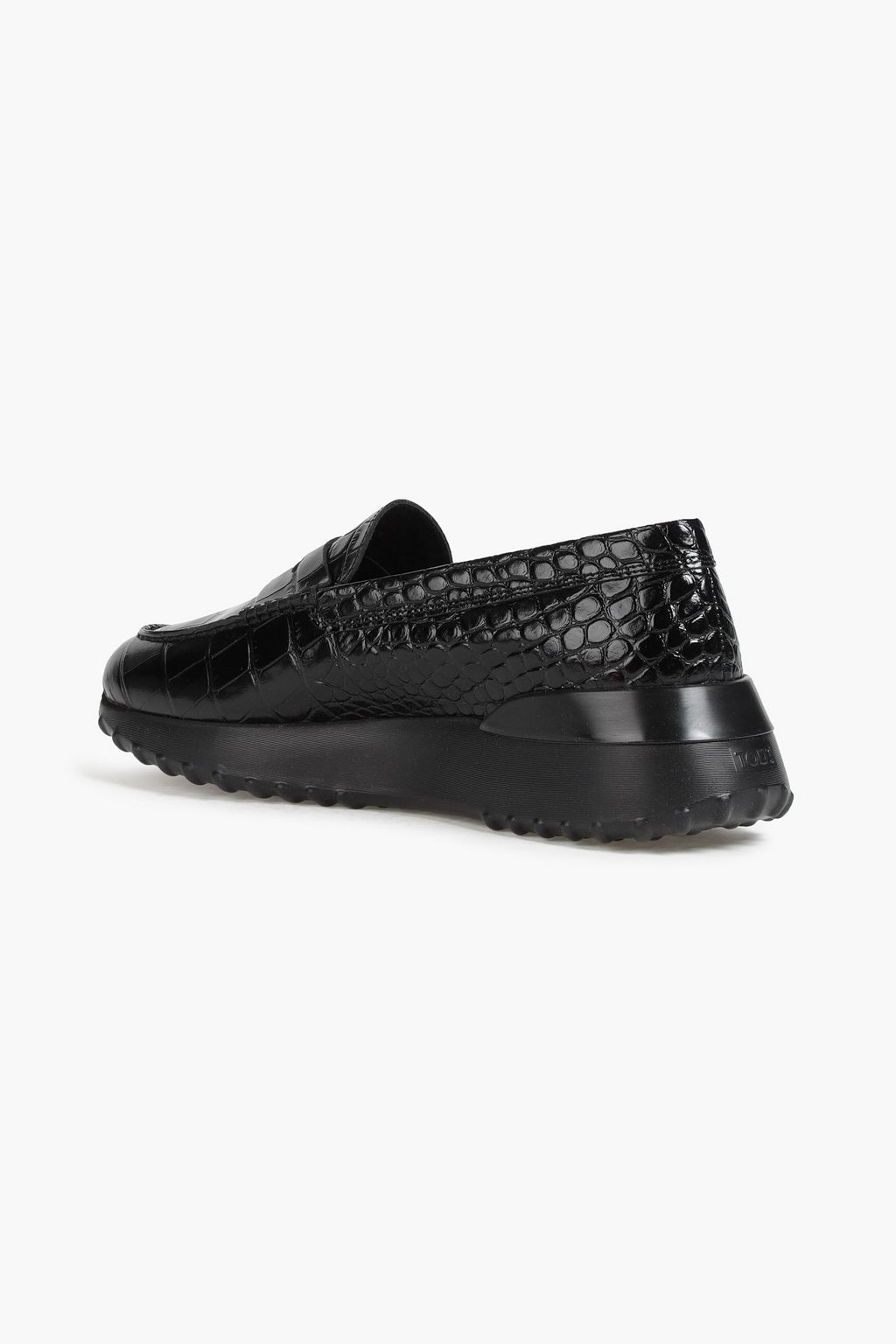 TOD'S Croc-effect leather loafers
