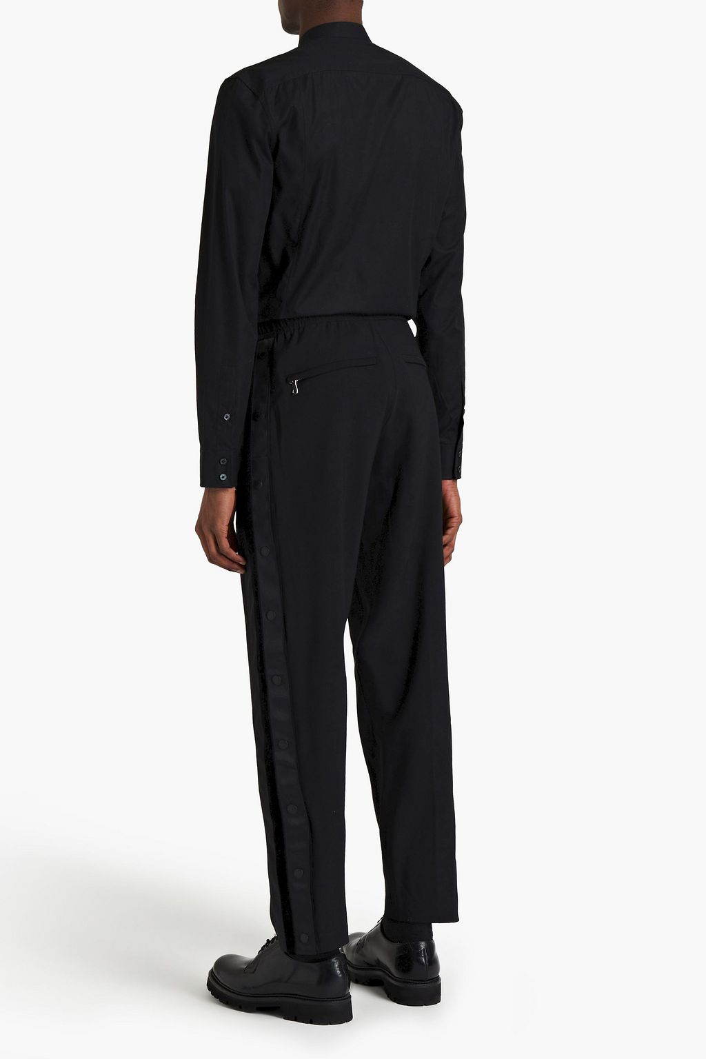BALMAIN Crystal-embellished cotton-poplin shirt