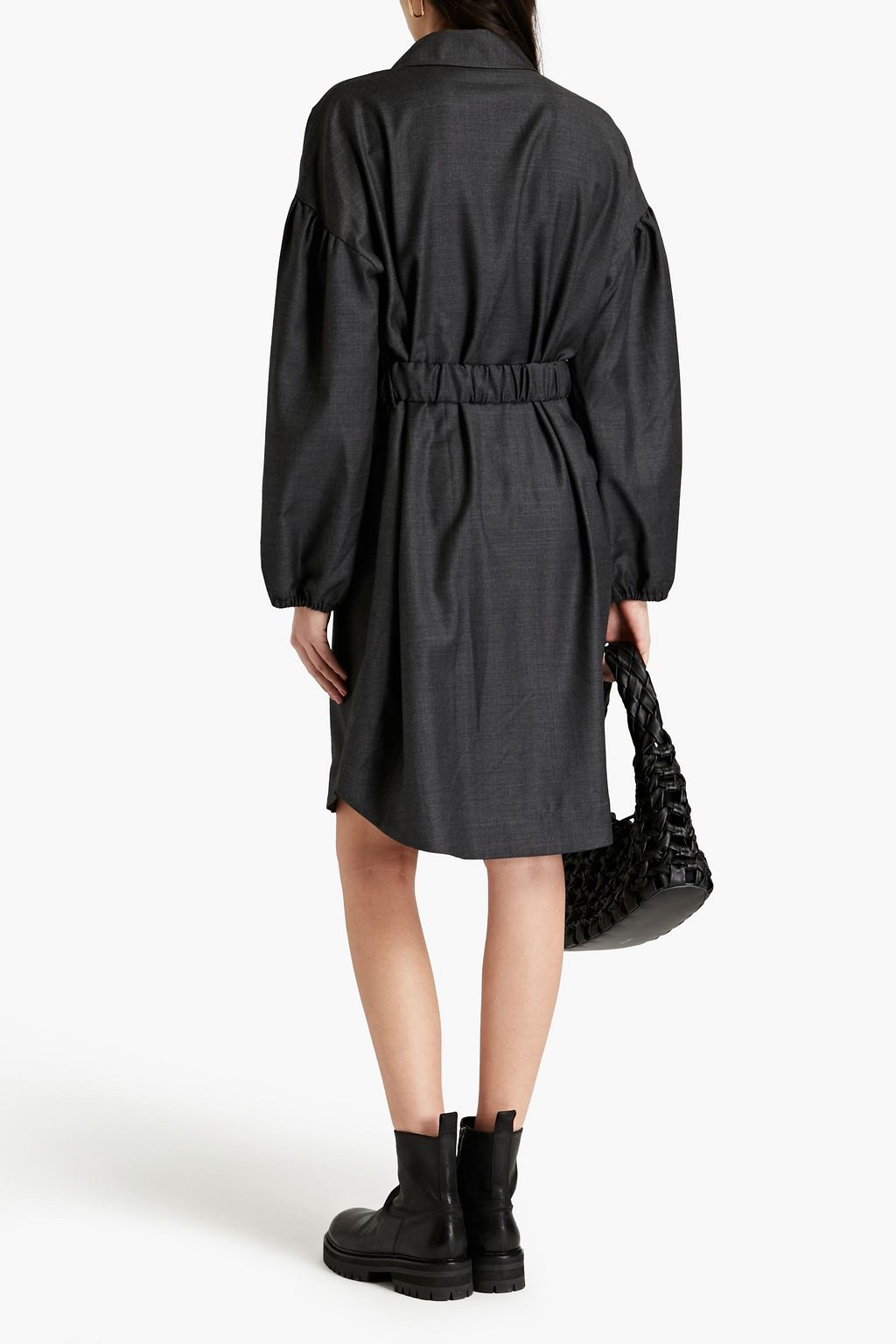BRUNELLO CUCINELLI Belted wool shirt dress