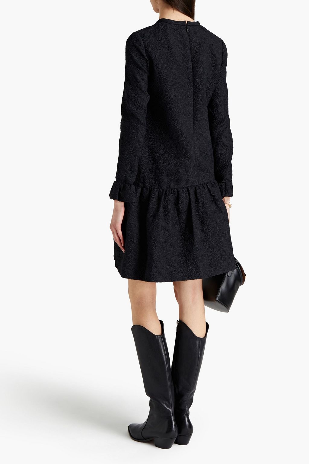 CHLOÉ Gathered silk-blend cloqué mini dress