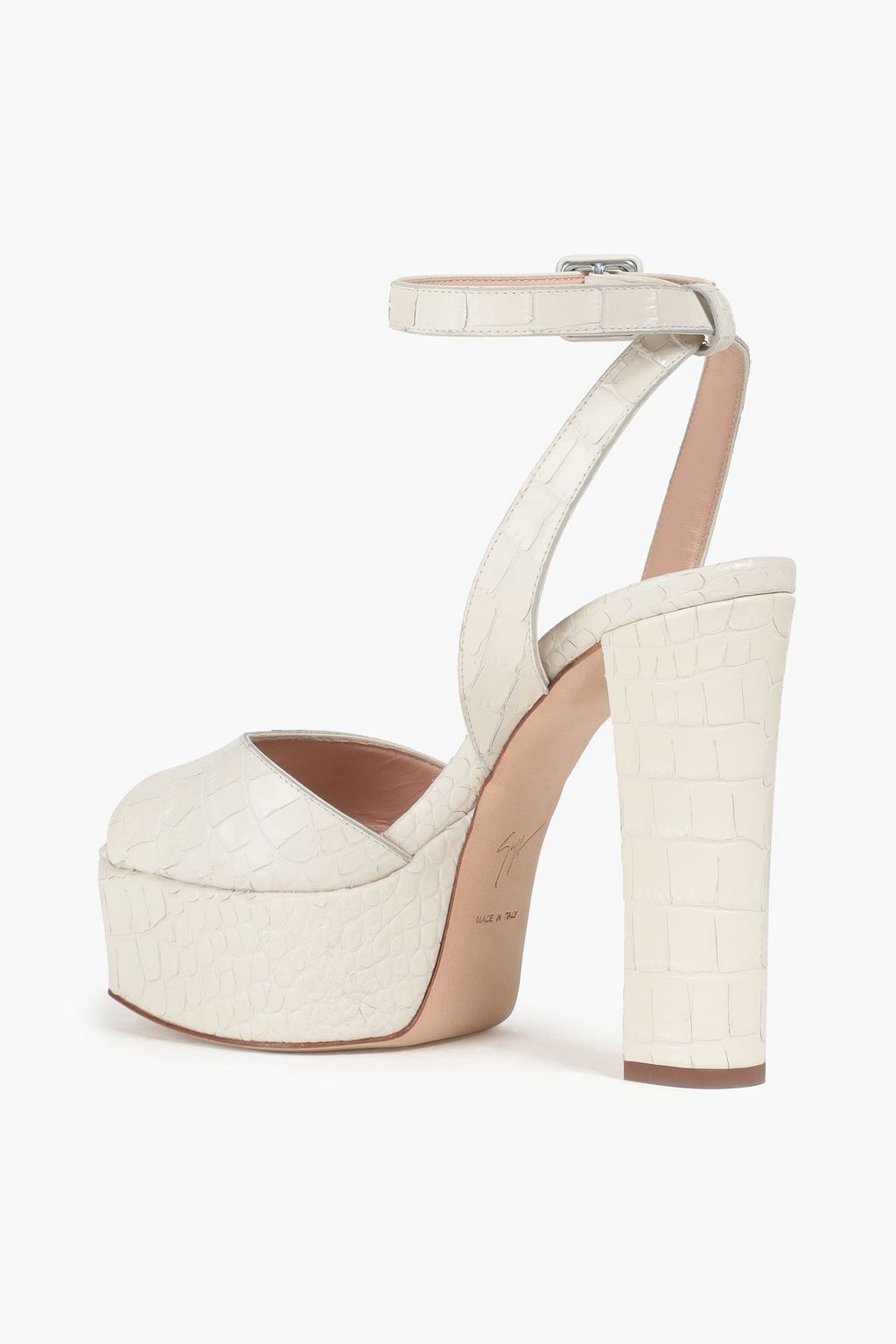 GIUSEPPE ZANOTTI Lavinia croc-effect leather platform sandals