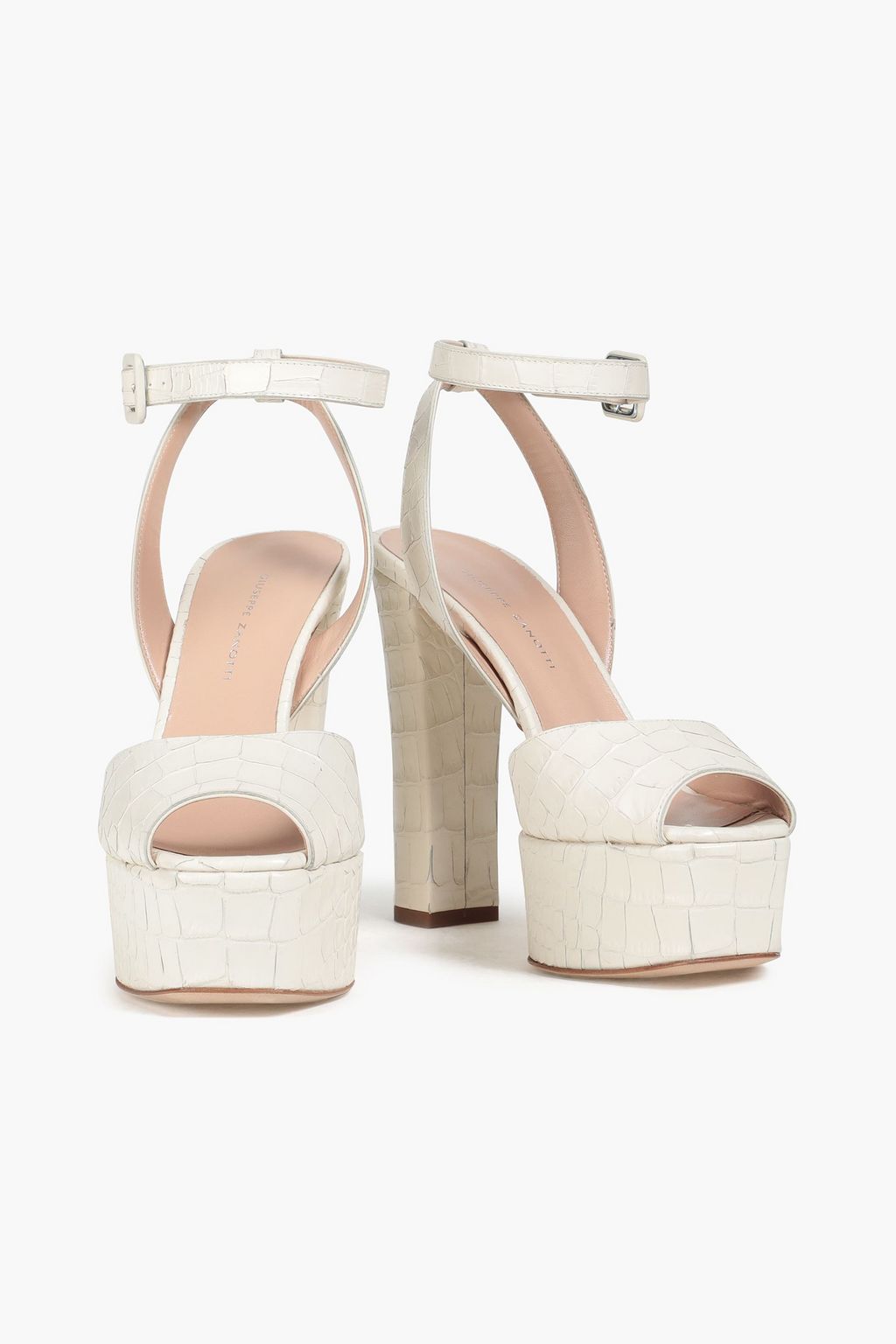 GIUSEPPE ZANOTTI Lavinia croc-effect leather platform sandals
