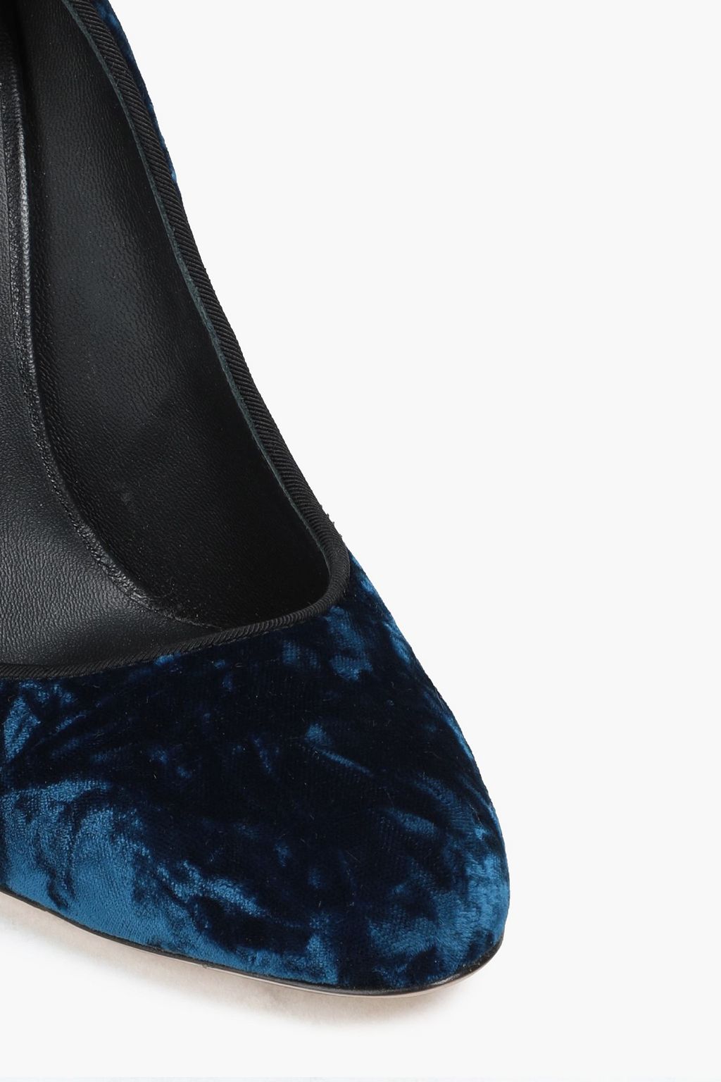 GIUSEPPE ZANOTTI Grosgrain-trimmed velvet pumps
