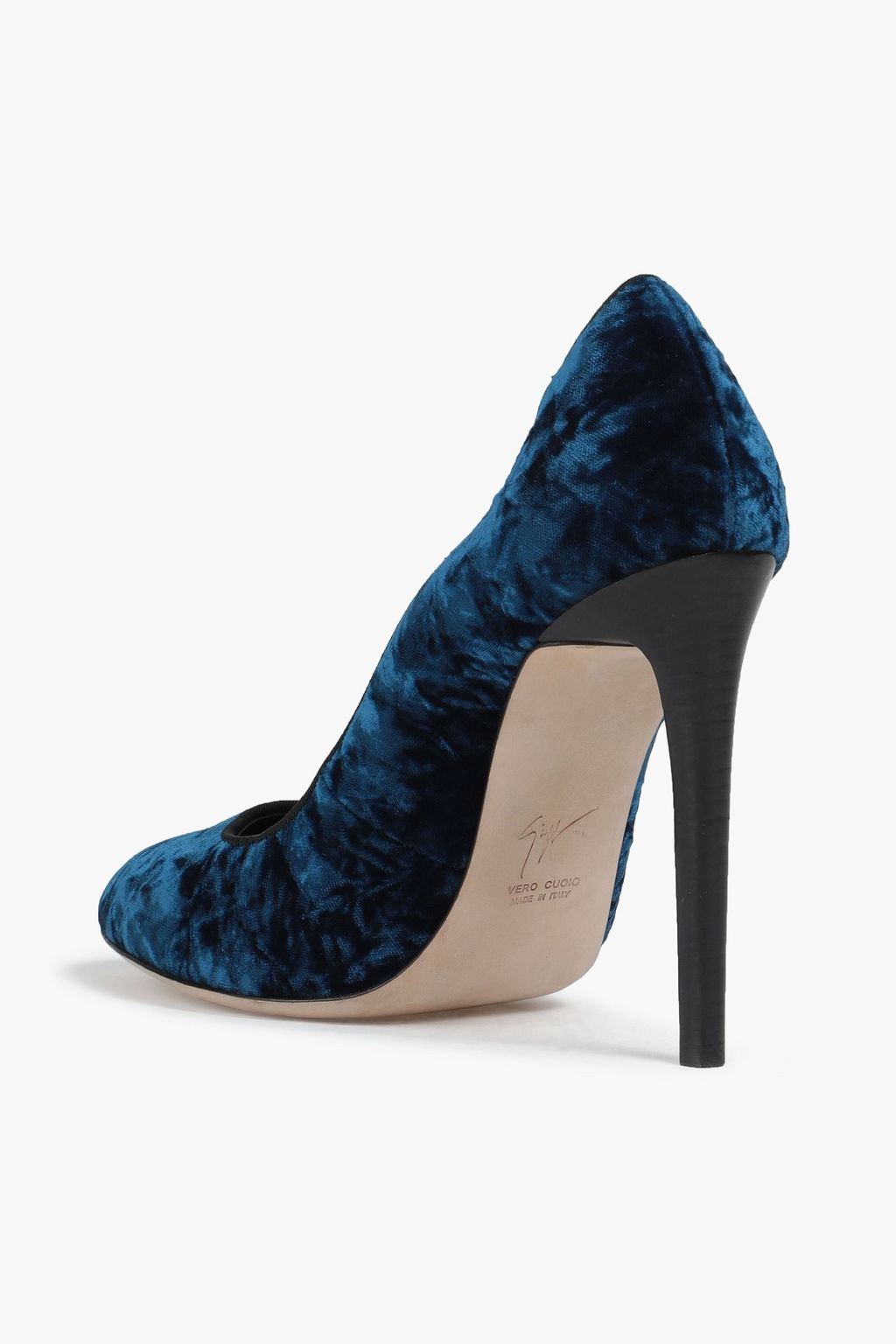 GIUSEPPE ZANOTTI Grosgrain-trimmed velvet pumps