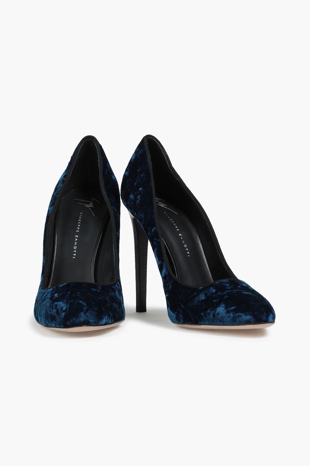 GIUSEPPE ZANOTTI Grosgrain-trimmed velvet pumps
