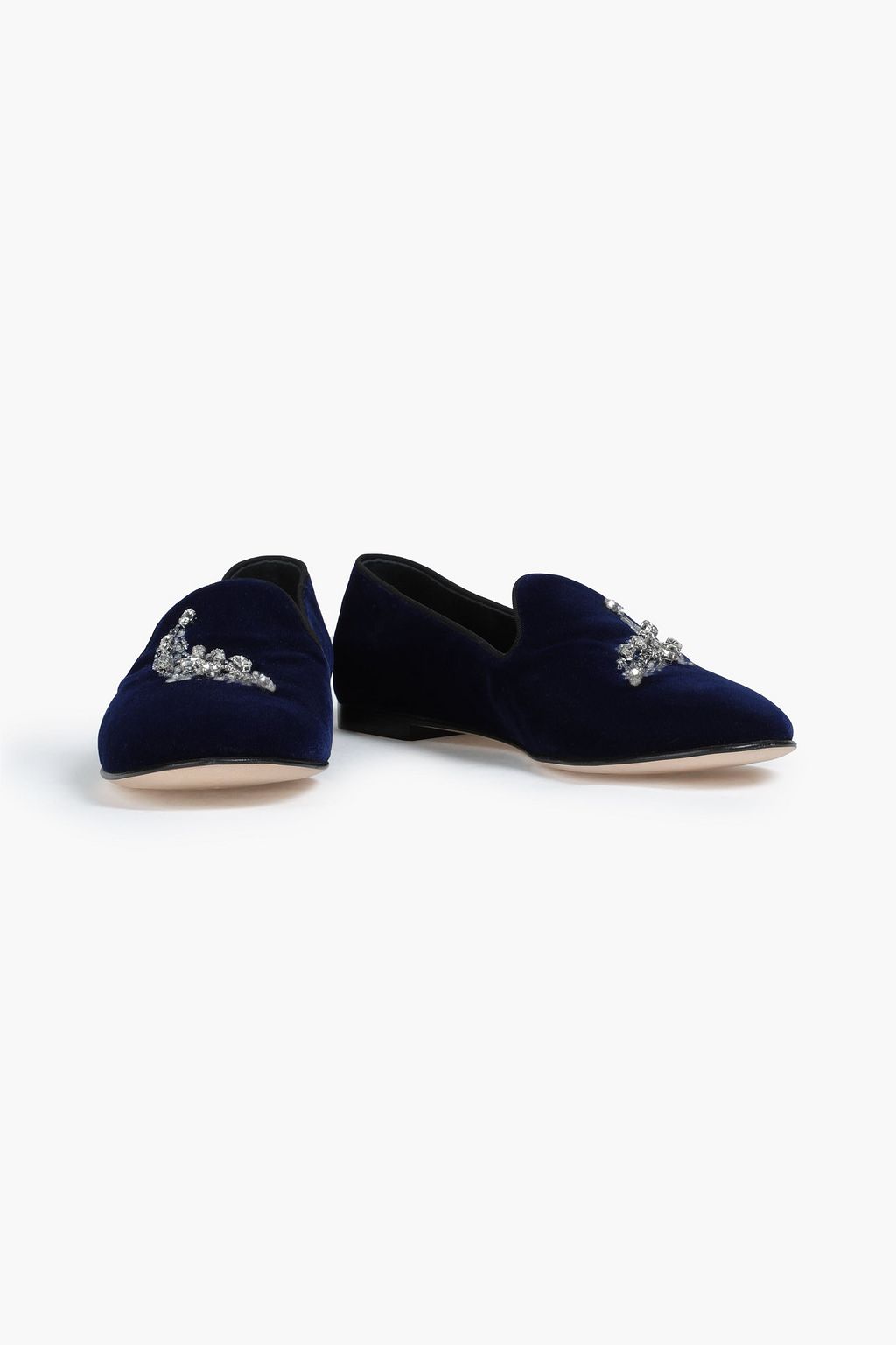 GIUSEPPE ZANOTTI Dalila crystal-embellished leather loafers