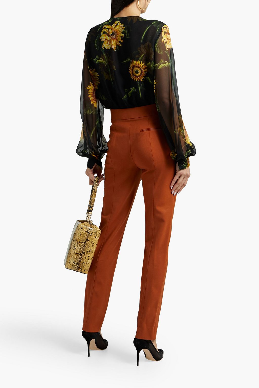 OSCAR DE LA RENTA Wool-blend twill slim-leg pants
