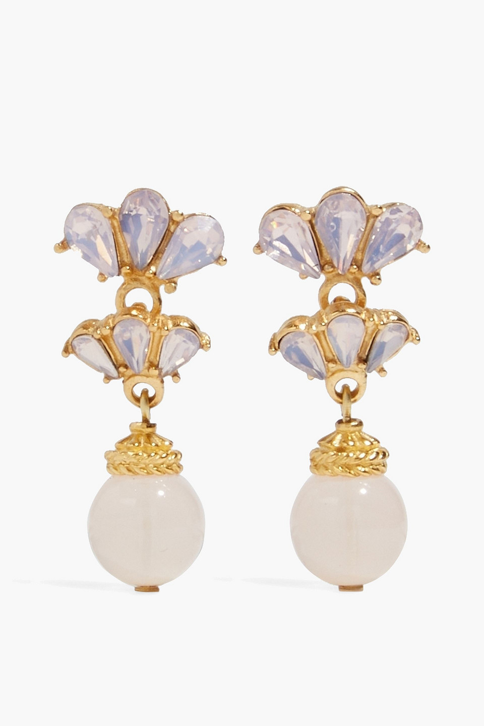 Ben-Amun 24-karat gold-plated, stone and crystal earrings