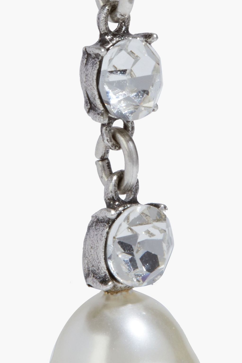 BEN-AMUN Silver-tone, faux pearl and crystal earrings